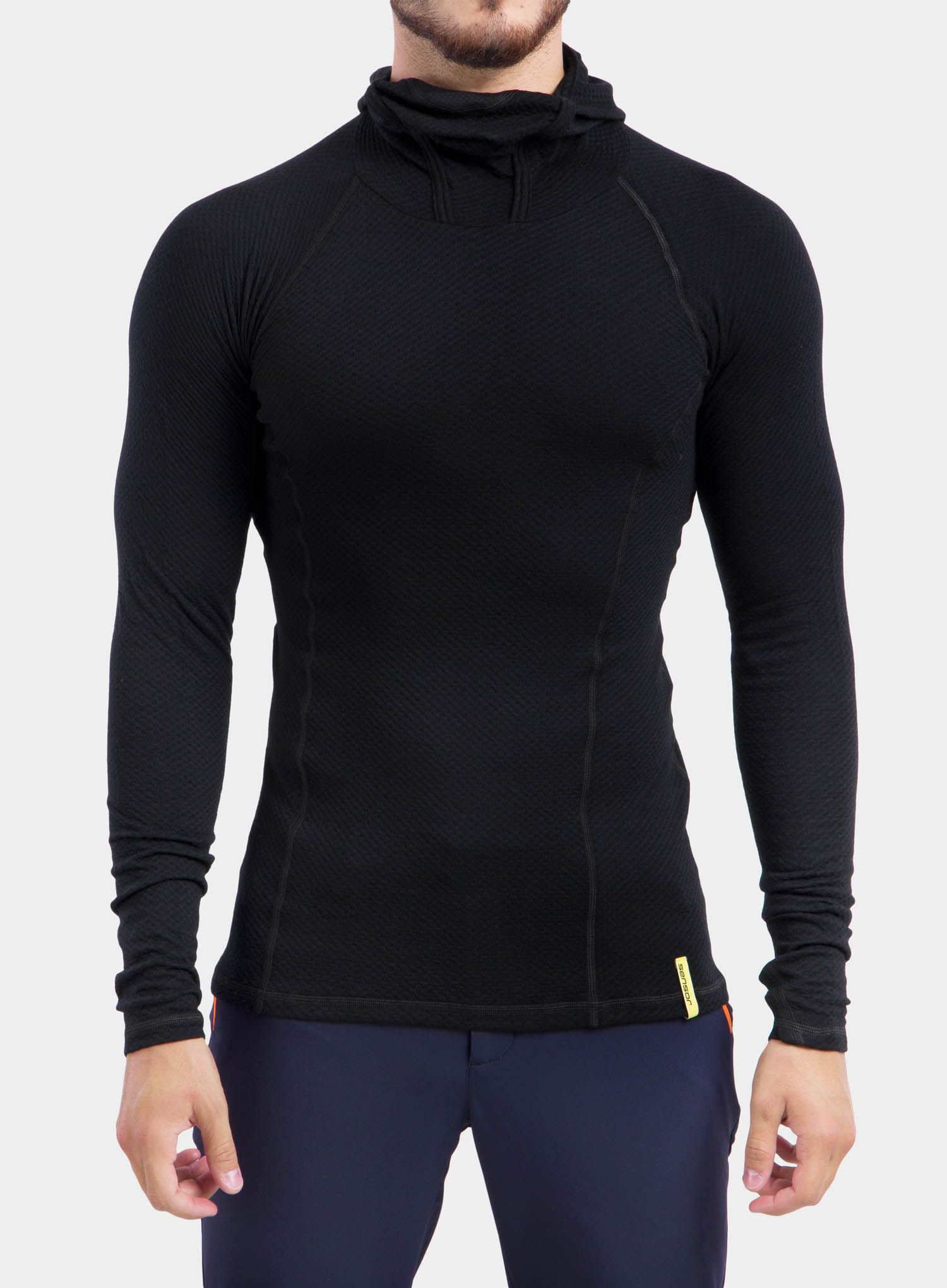 Funkčné tričko Sensor Merino DF Tee L/S Hooded - black