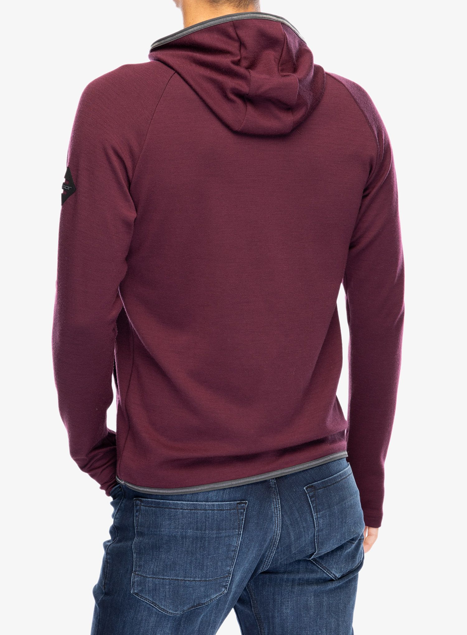 Mikina s kapucňou Sensor Merino Upper Sweatshirt Hooded - heli port red