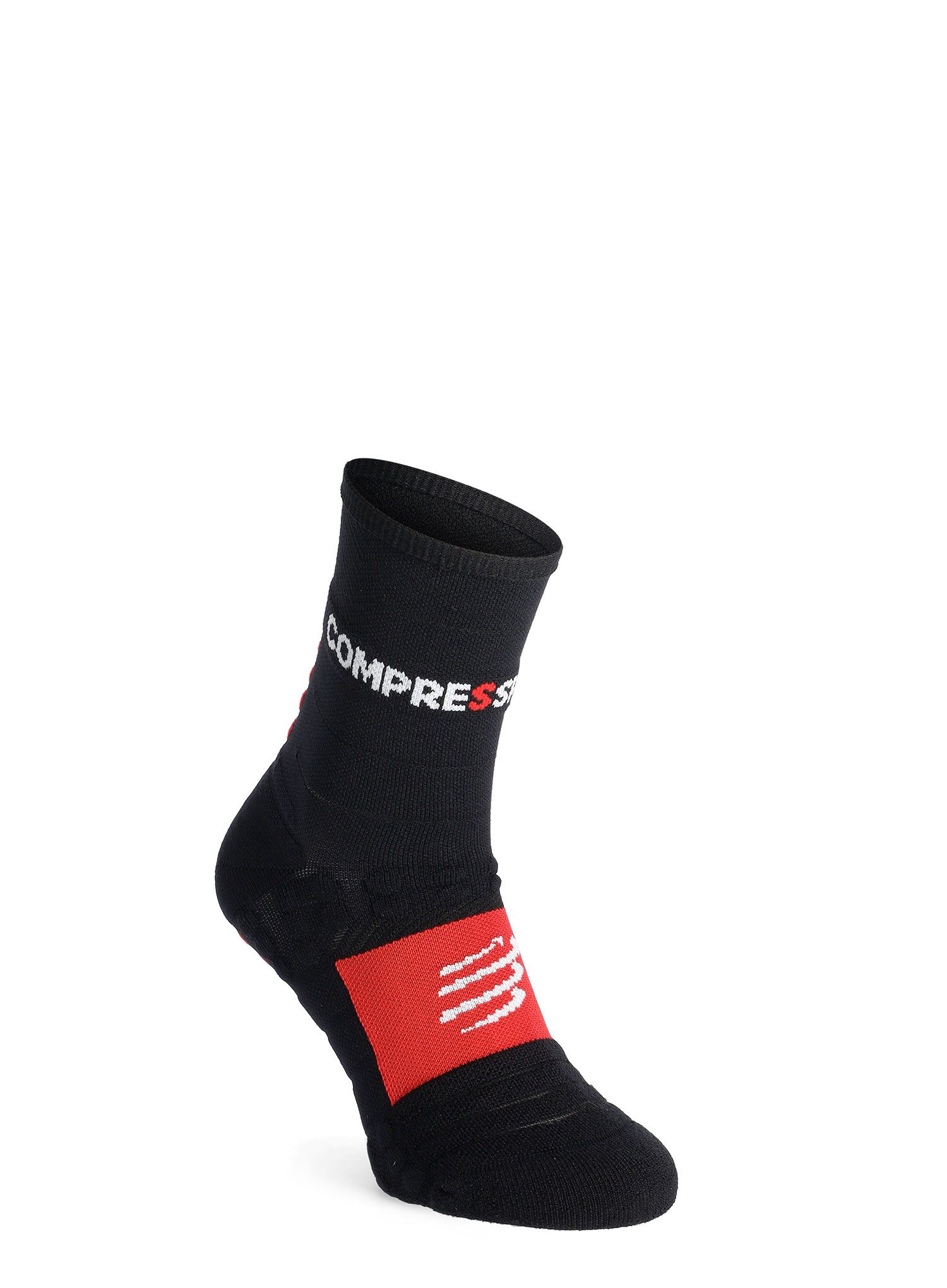 Ponožky na behanie Compressport Pro Racing Socks Winter Run - black/high risk red