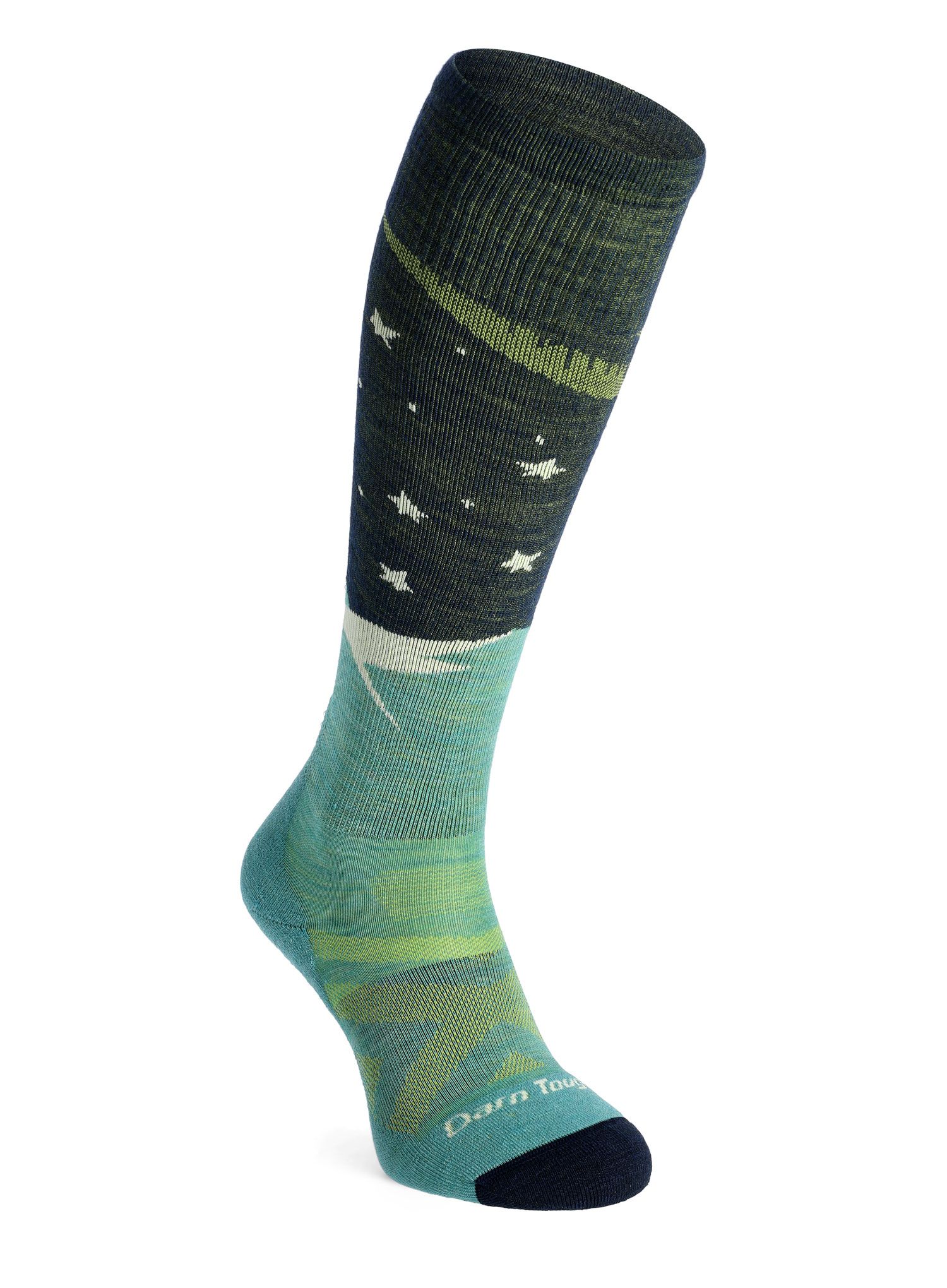 Lyžiarske ponožky dámske Darn Tough Aurora OTC Lightweight with Cushion - aqua