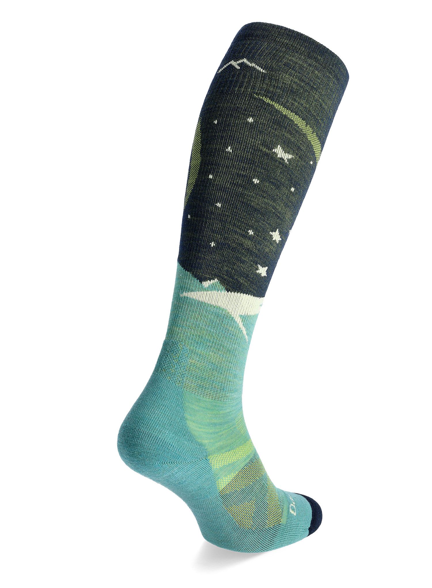 Lyžiarske ponožky dámske Darn Tough Aurora OTC Lightweight with Cushion - aqua