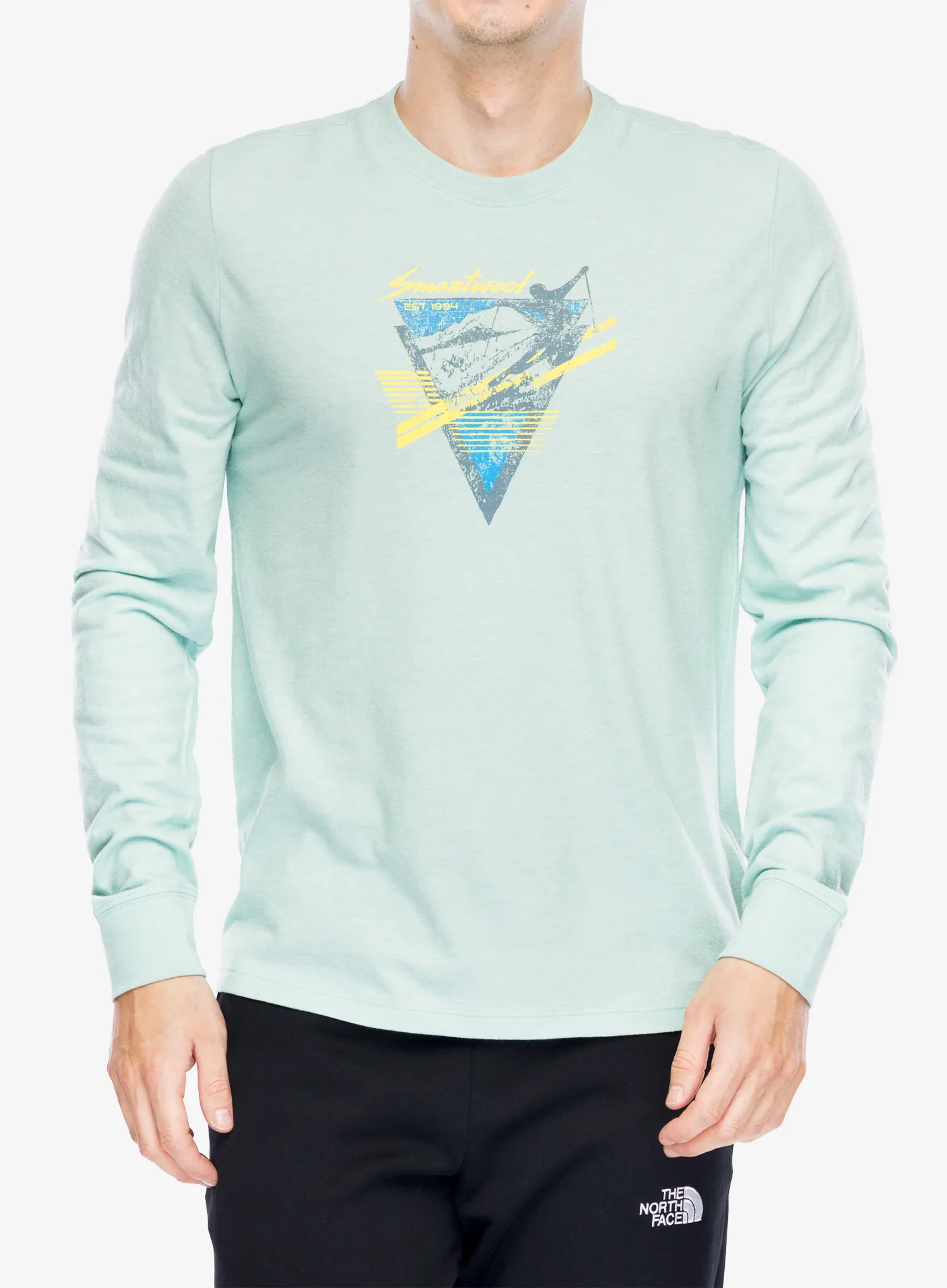 Mikina bez kapucne Smartwool Original Shred Graphic Long Sleeve Tee - arctic green