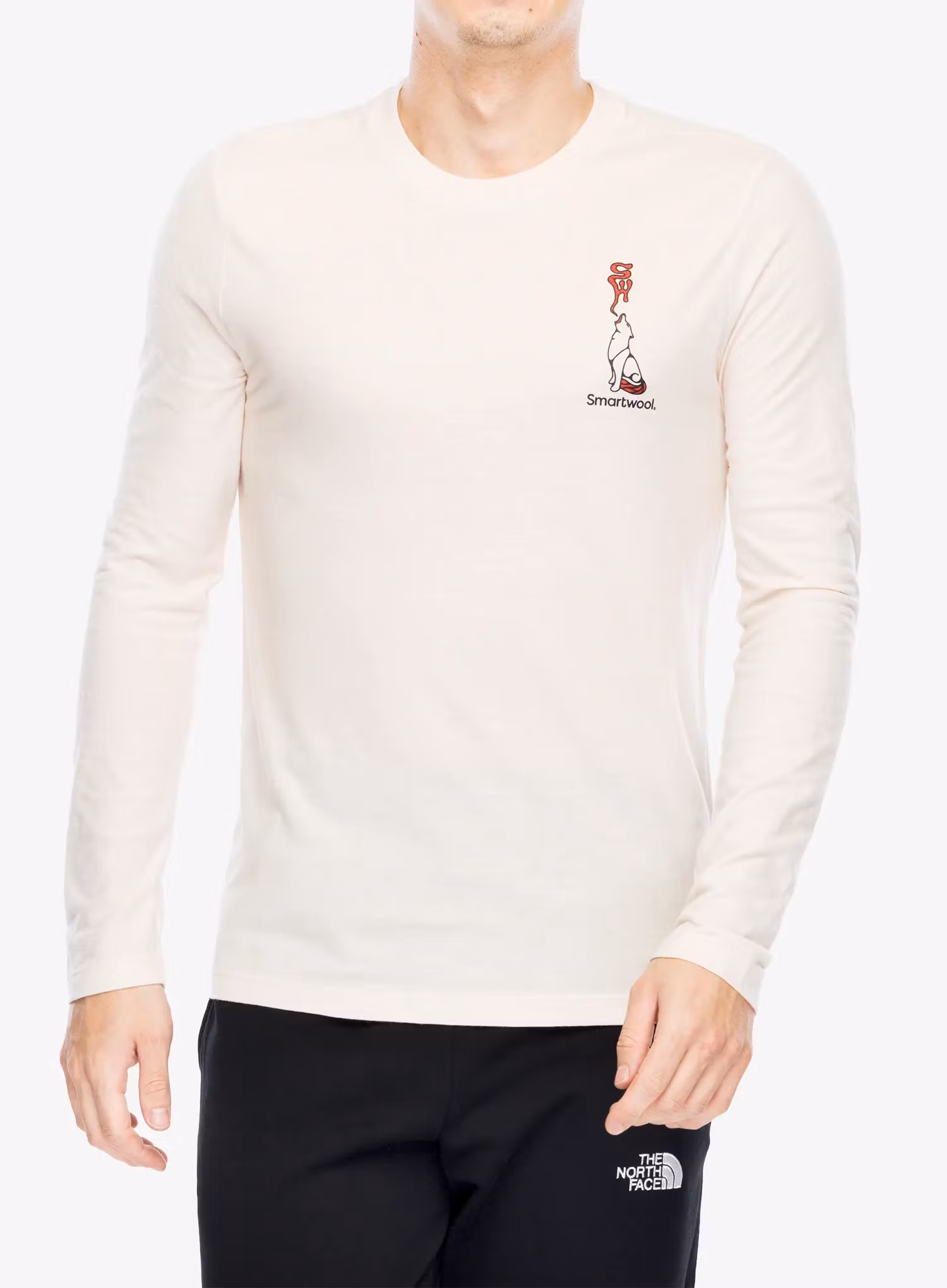 Mikina bez kapucne Smartwool Ski Circus Graphic Long Sleeve Tee Slim Fit - almond
