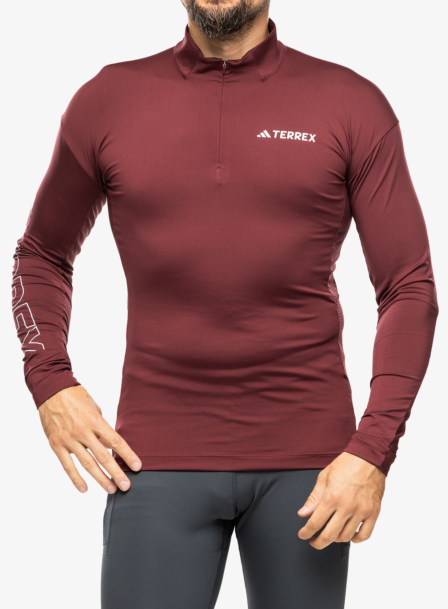 Pánska mikina adidas TERREX Xperior Longsleeve - shadow red