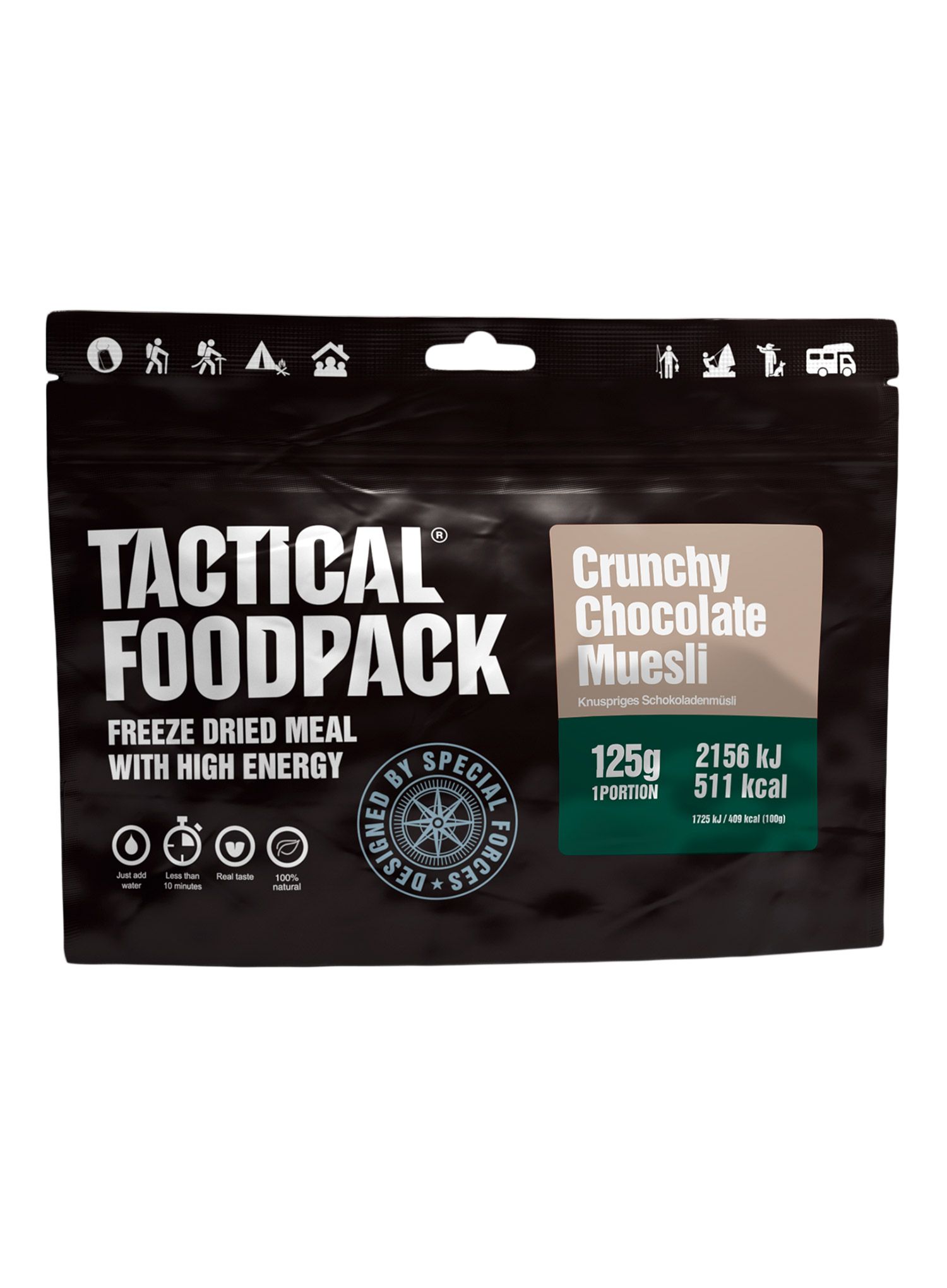 Lyofilizát Tactical Foodpack Chrumkavé čokoládové müsli 275 g