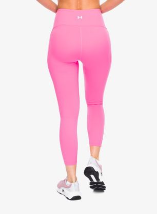 Dámske tréningové legíny Under Armour Meridian Ankle Leg Pintuk - bubble gum/metallic silver