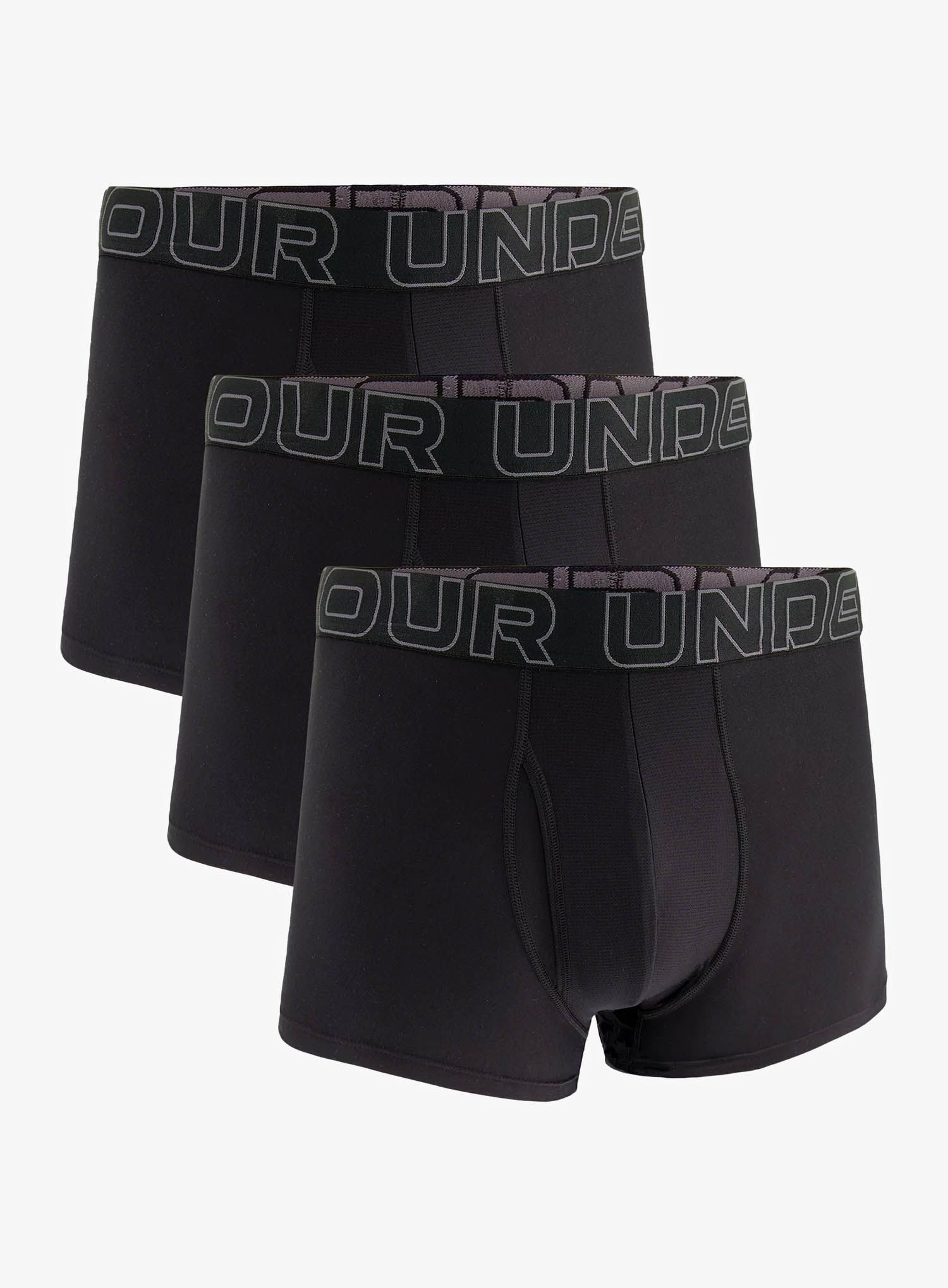 Boxerky Under Armour Performance Tech 3 in 3-Pack Boxerjock - black/black/castlerock