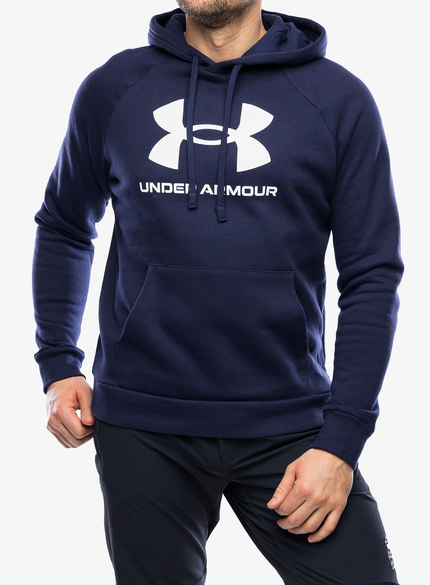Mikina s kapucňou Under Armour Rival Fleece Logo Hoodie - midnight navy/white