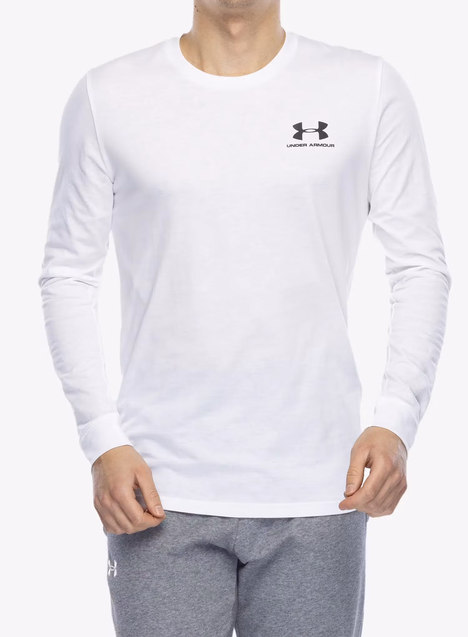 Tričko s dlhými rukávmi Under Armour Sportstyle Left Chest LS - white/black