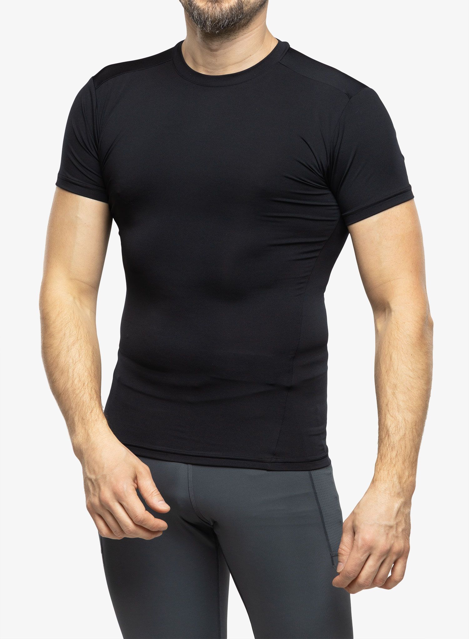 Taktické tričko Under Armour Tactical HeatGear Compression Tee - black/clear