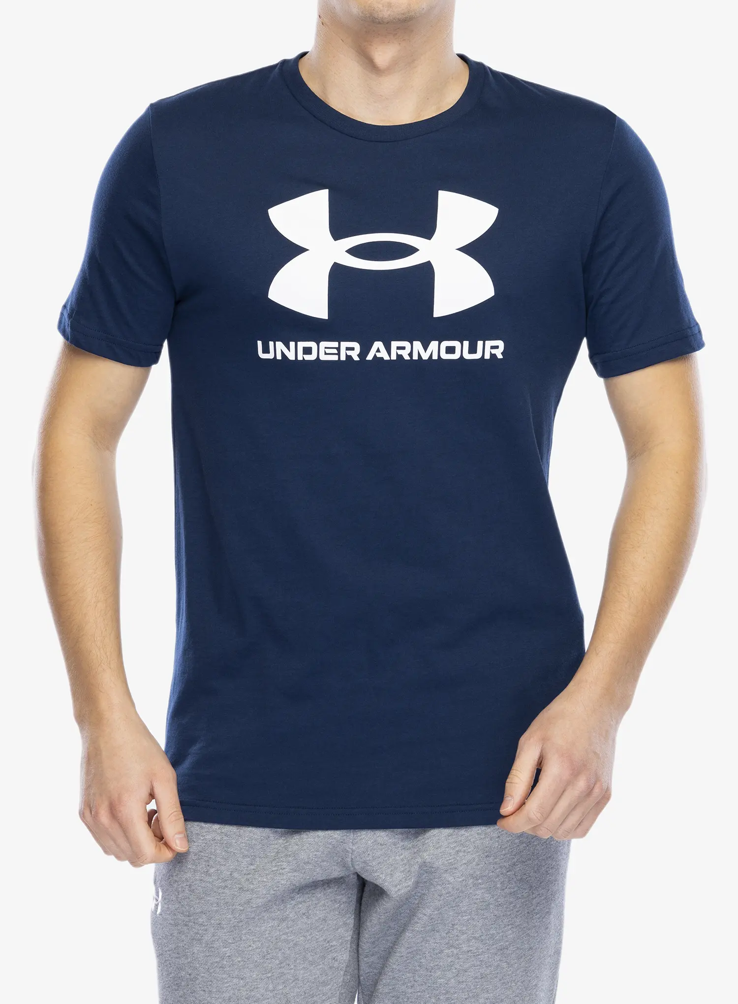 Tričko s potlačou Under Armour UA Logo Short Sleeve - academy/white
