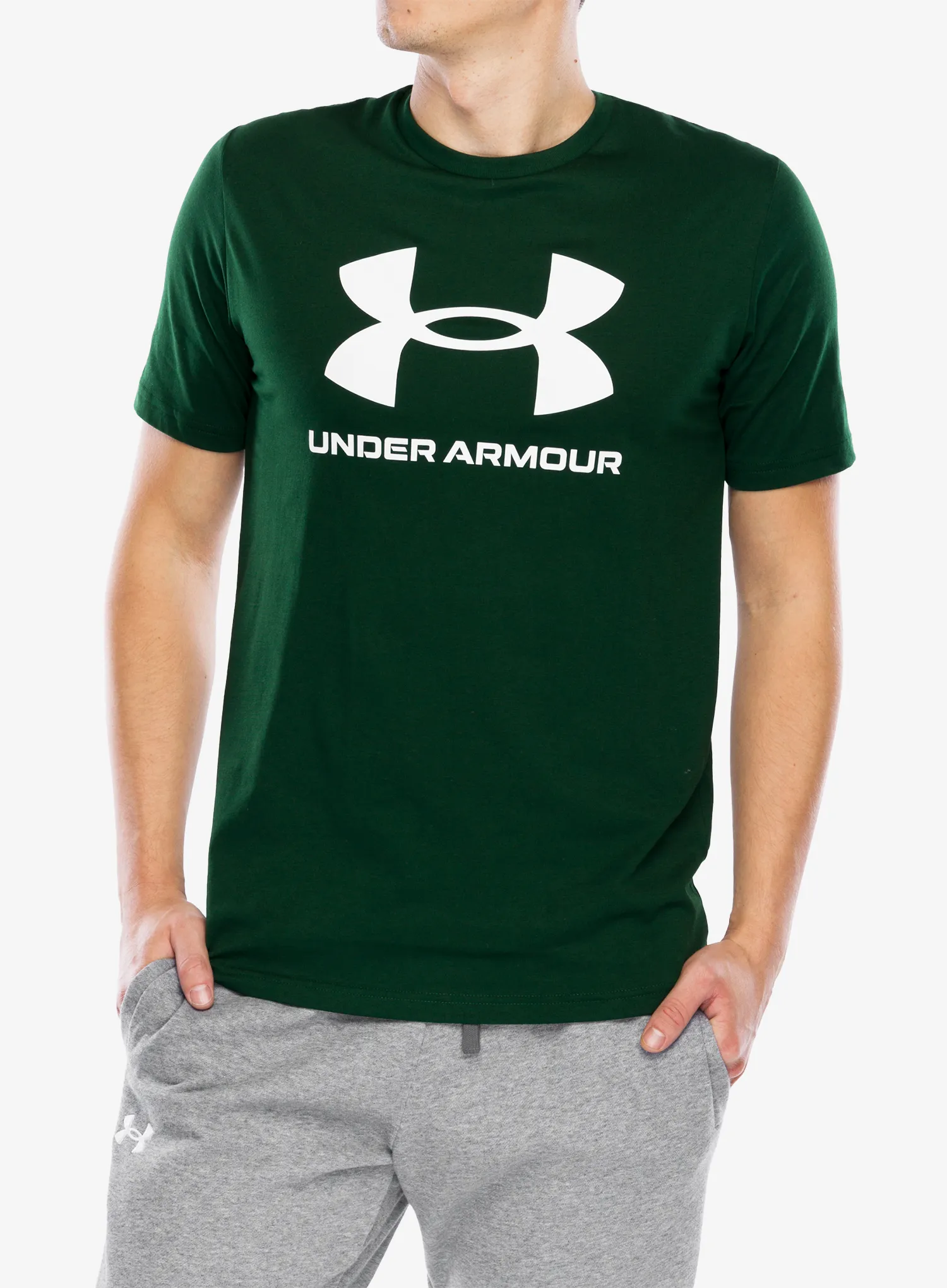 Bavlnené tričko Under Armour UA Logo Short Sleeve - forest green/white