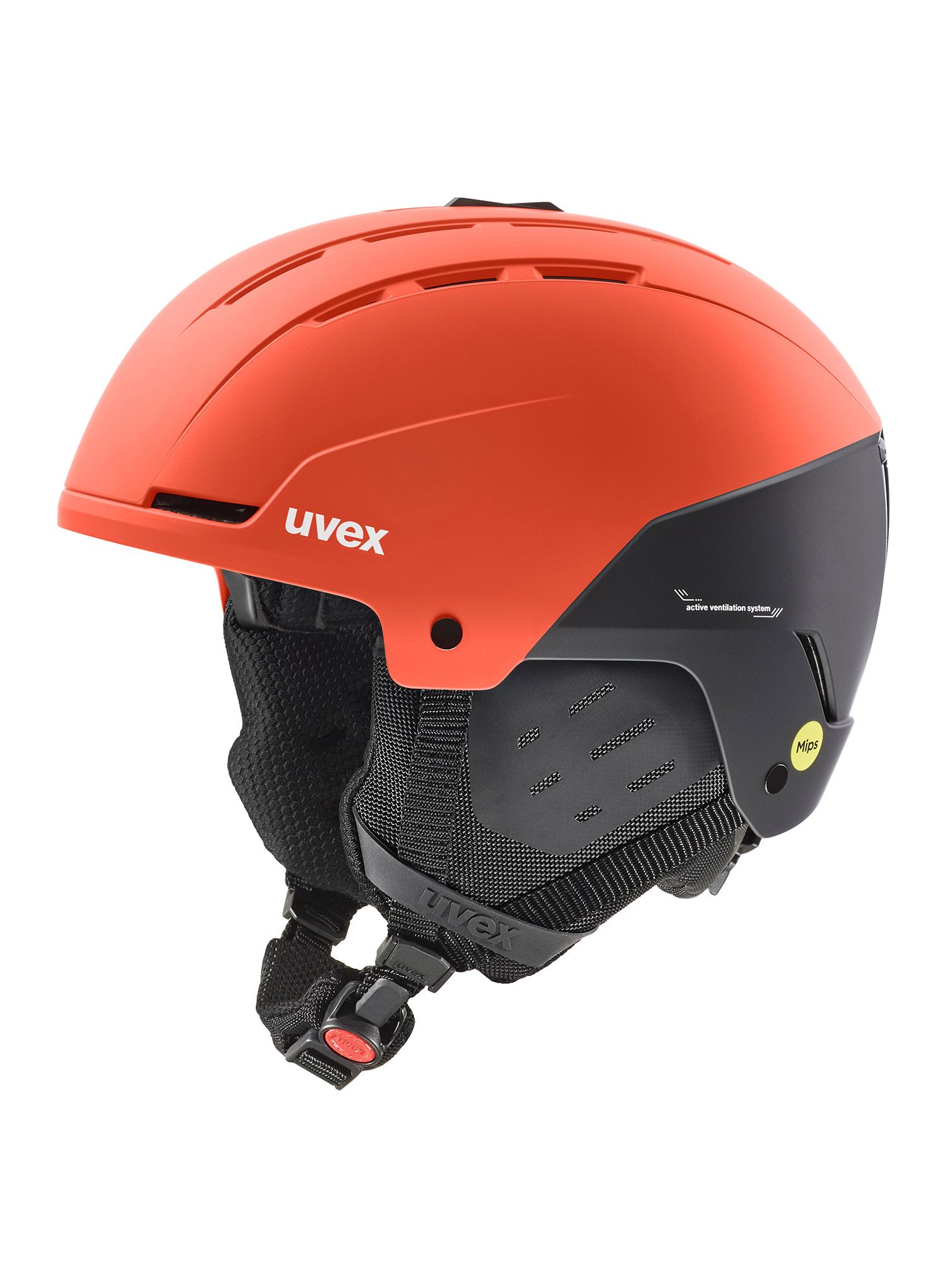 Lyžiarska prilba Uvex Stance Mips - fierce red/black matt