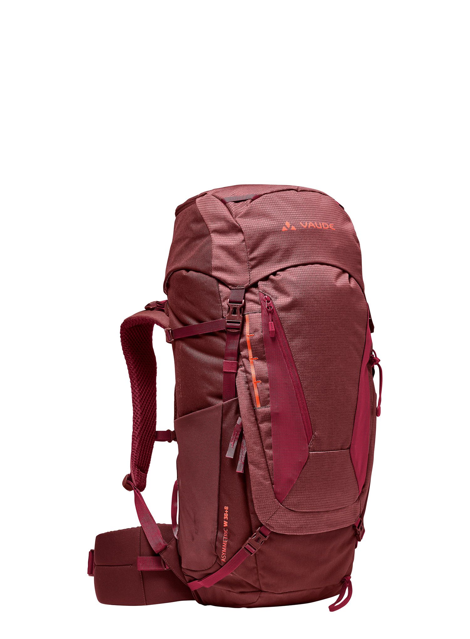 Dámsky trekingový batoh Vaude Asymmetric 38+8 - dark cherry