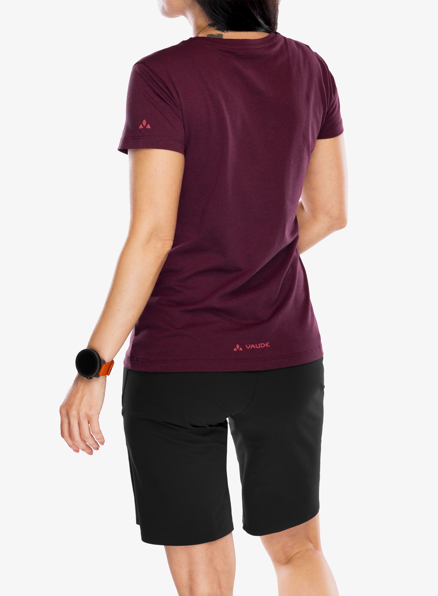 Tričko s potlačou dámske Vaude Cyclist T-Shirt V - cassis uni