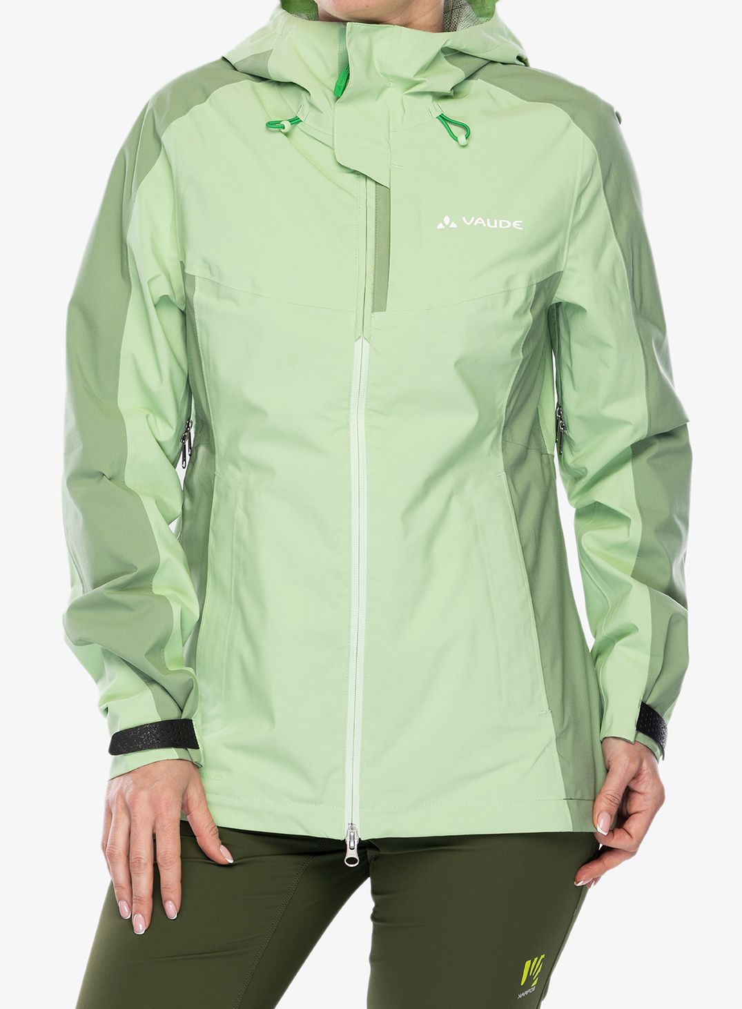 Nepremokavá bunda dámska Vaude Elope Jacket II - aloe vera