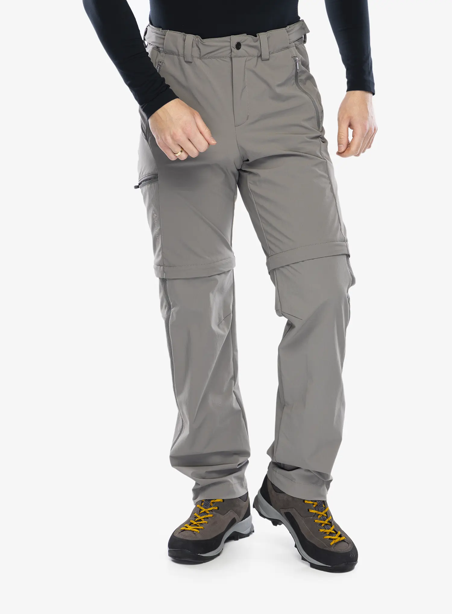 Nohavice Vaude Farley Stretch T-Zip Pants III - stone grey