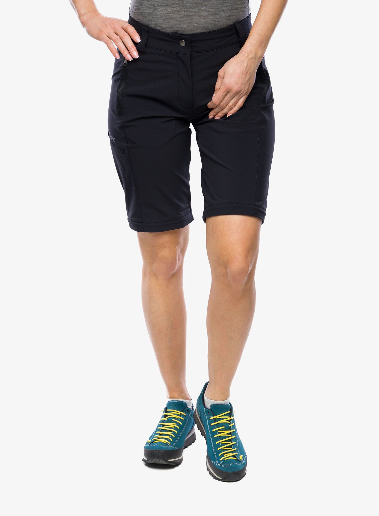 Turistické nohavice dámske Vaude Farley Stretch ZO T-Zip Pants II - black