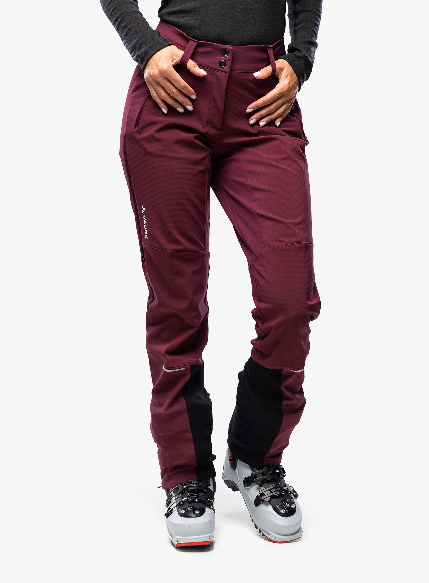 Dámske softshellové nohavice Vaude Larice Pants IV - cassis