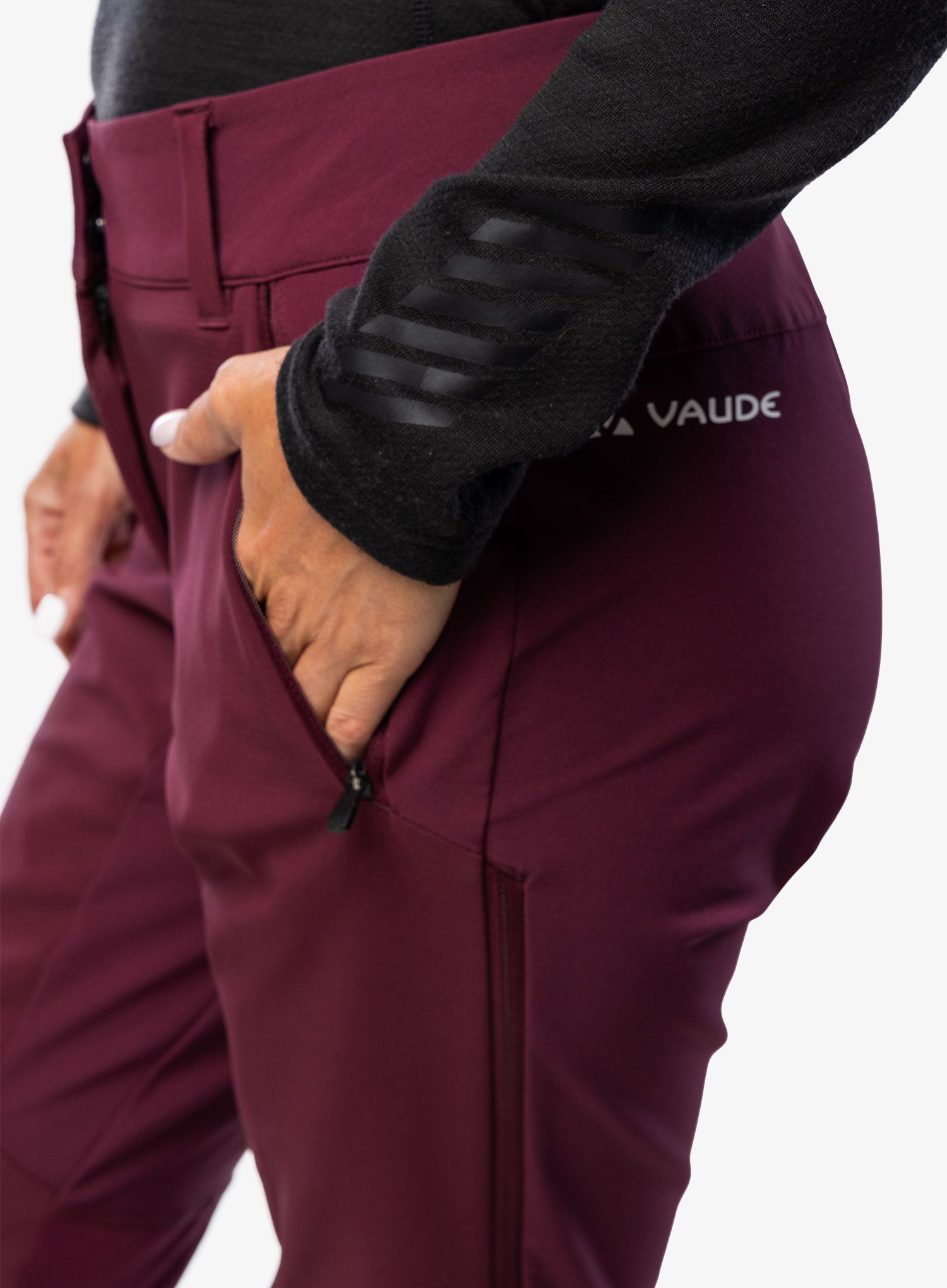 Dámske softshellové nohavice Vaude Larice Pants IV - cassis
