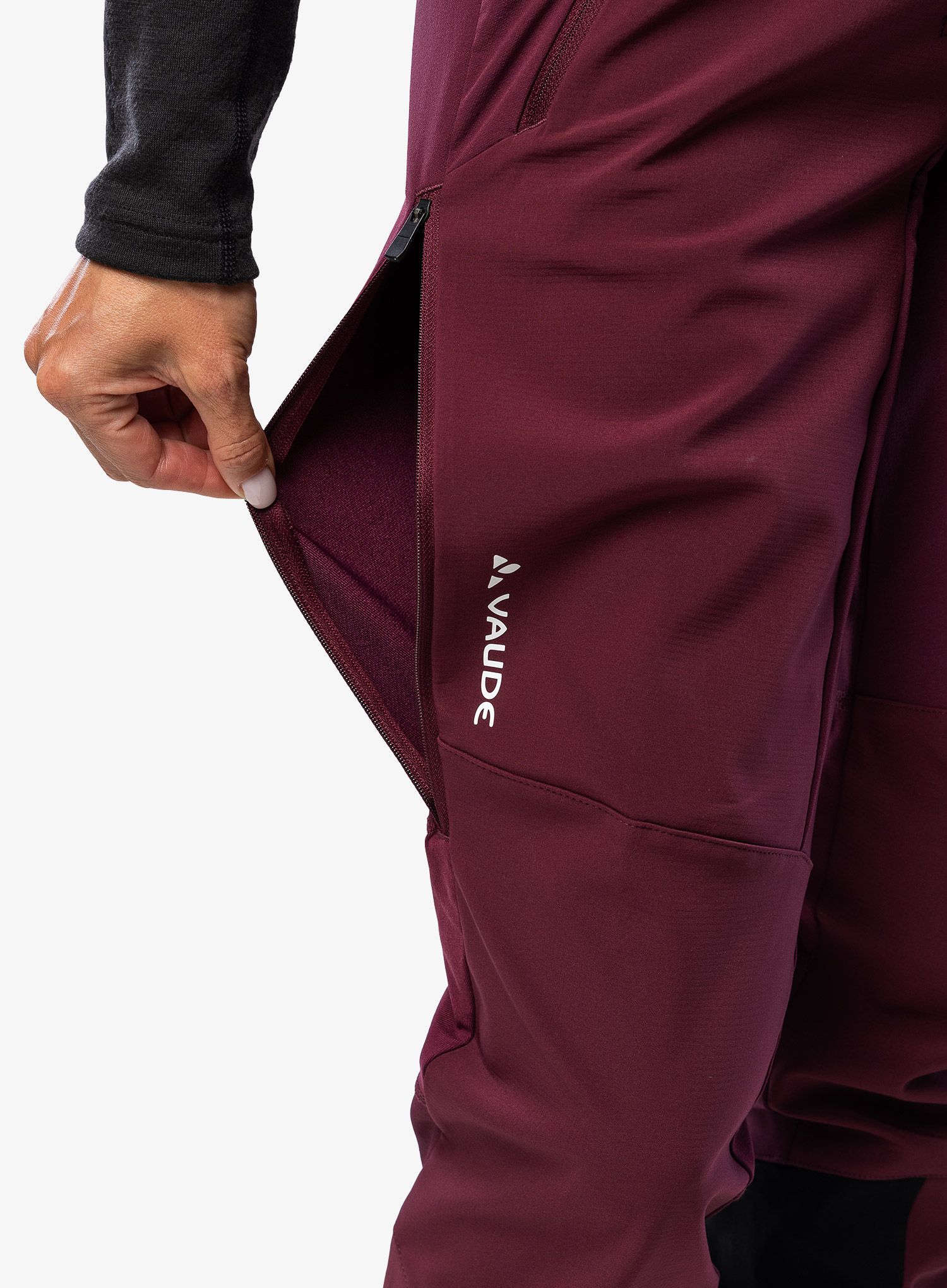 Dámske softshellové nohavice Vaude Larice Pants IV - cassis