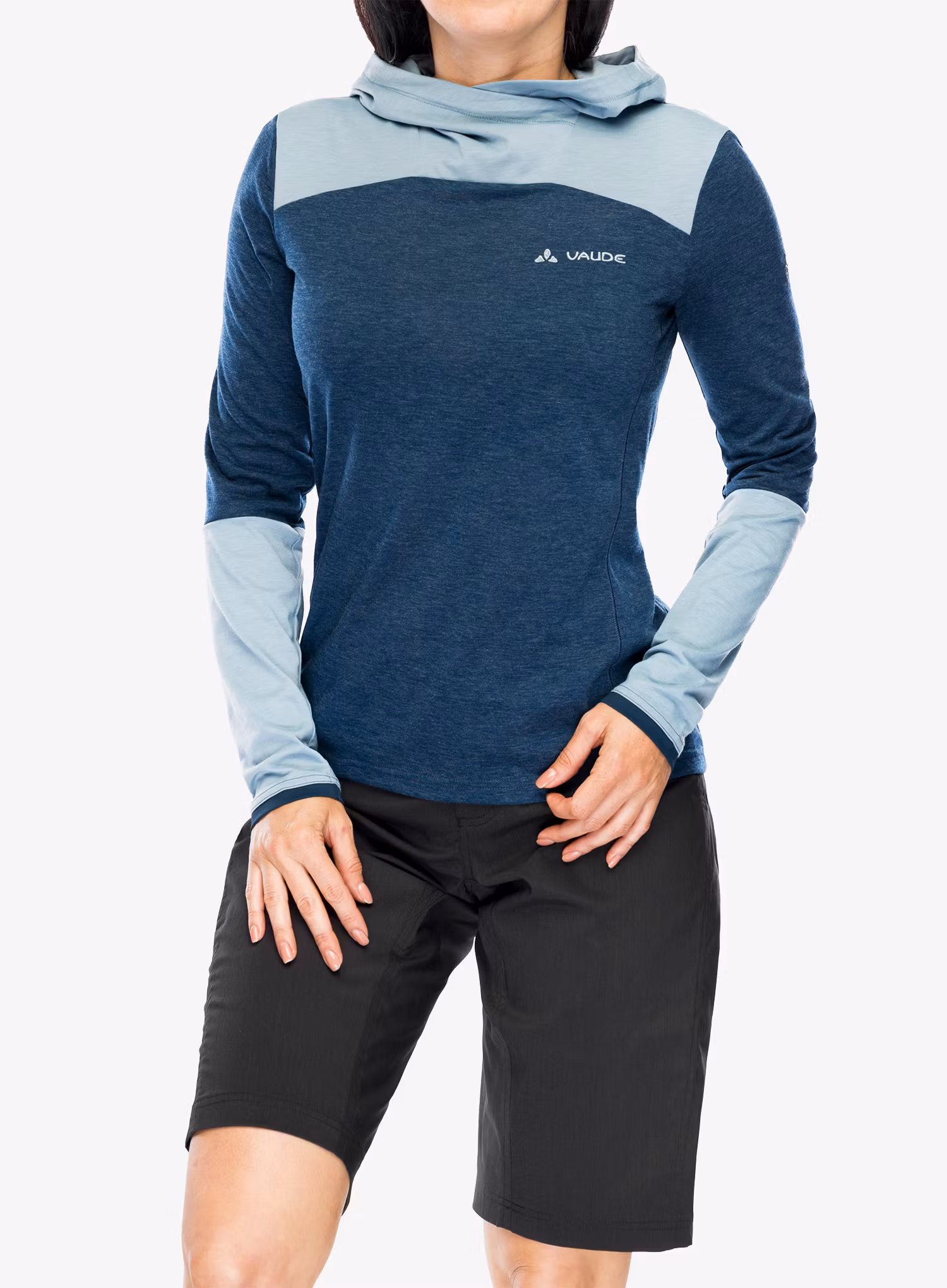 Dámska mikina s kapucňou Vaude Tremalzo LS Shirt - dark sea