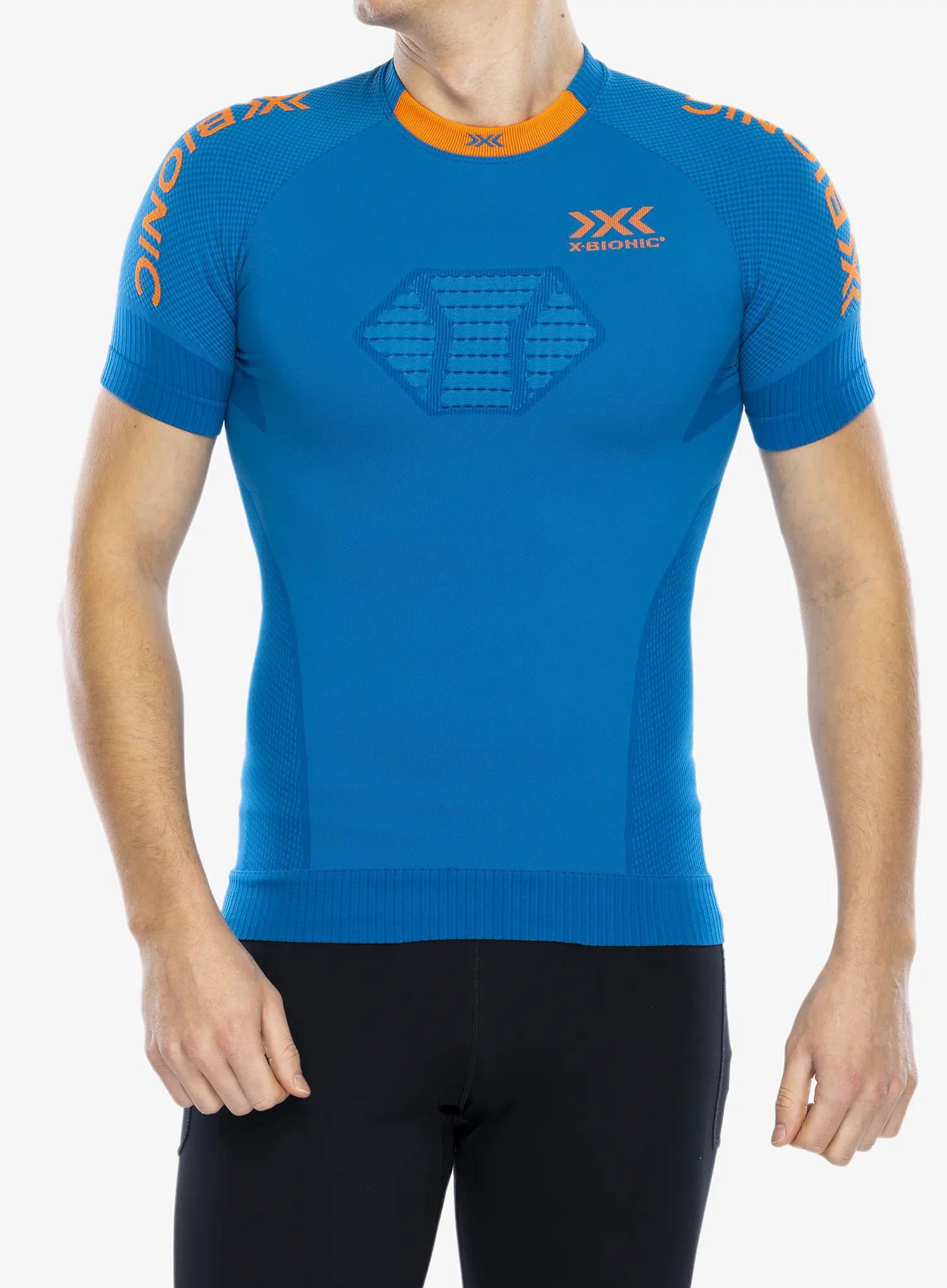 Pánske tričko X-Bionic Invent 4.0 Run Speed - teal blue/kurkuma orange