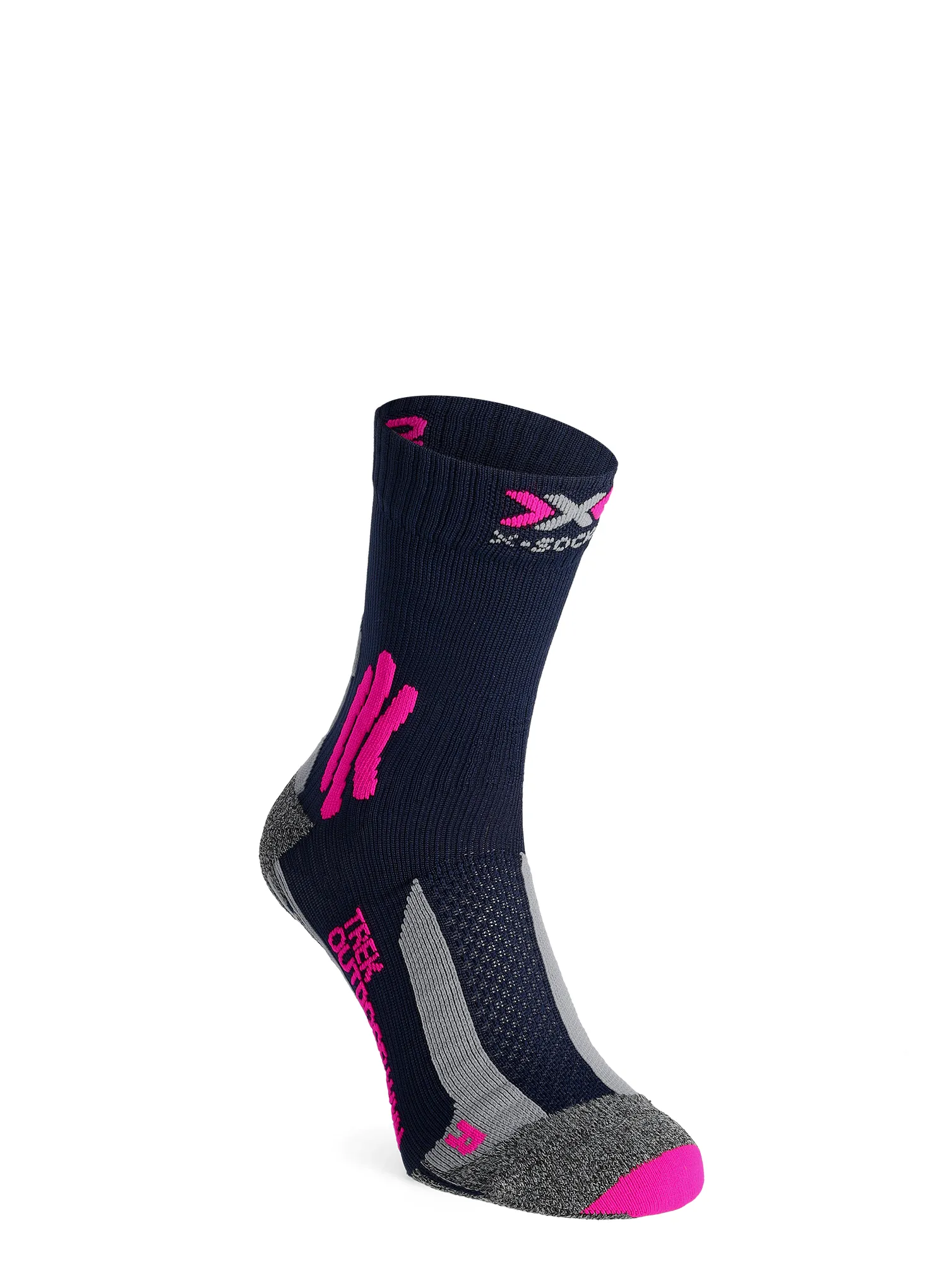 Trekové ponožky dámske X-Socks Trek Outdoor - m.blue/pink/lt grey melange