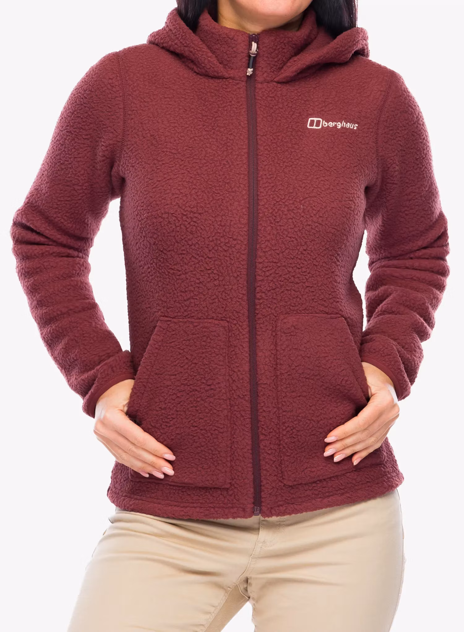 Flísová mikina dámska Berghaus Darria FZ Hooded Jacket - garnet