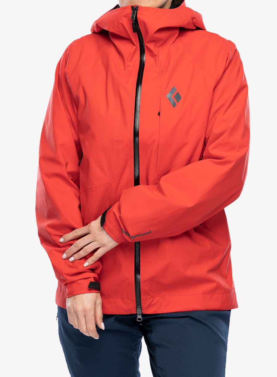 Nepremokavá bunda dámska Black Diamond Highline Stretch Shell - coral red