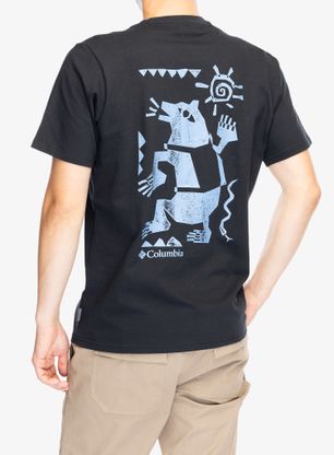 Tričko s potlačou Columbia Explorers Canyon Back S/S Tee - black/bearly tribe