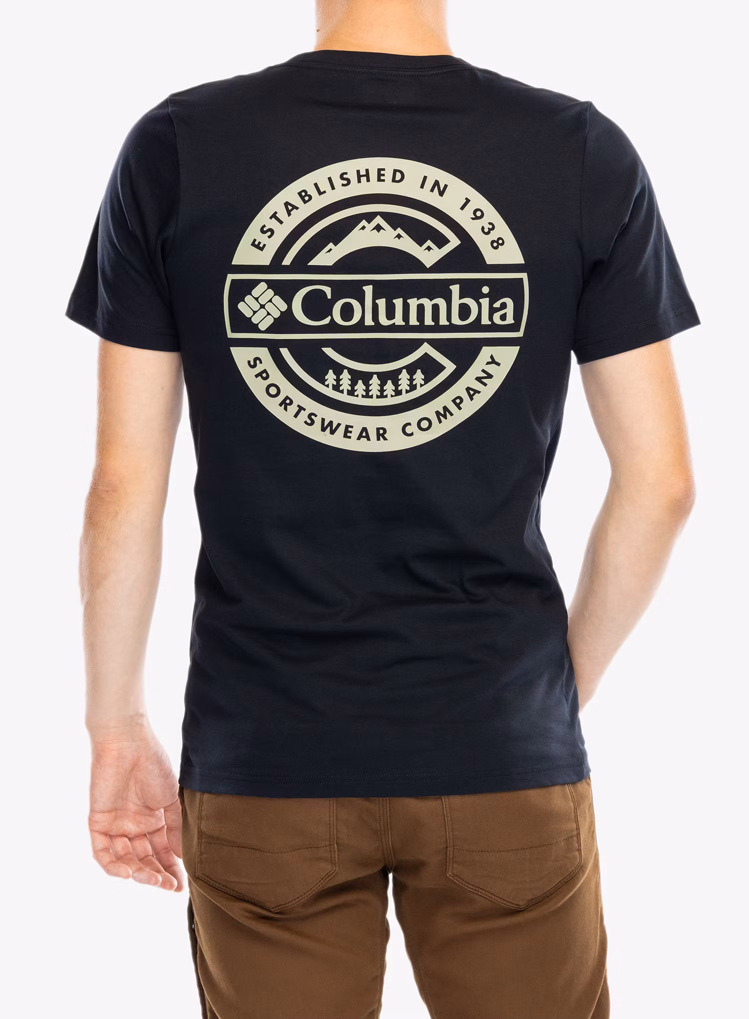 Tričko s potlačou Columbia Rapid Ridge Back Graphic Tee II - black/button badge