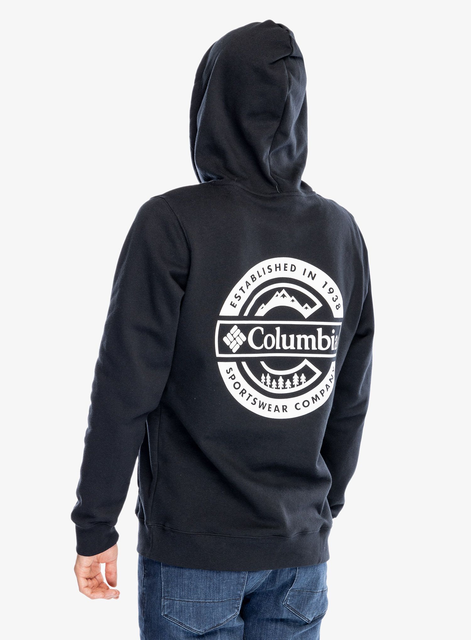 Mikina s kapucňou Columbia Trek Graphic Hoodie - black/button badge