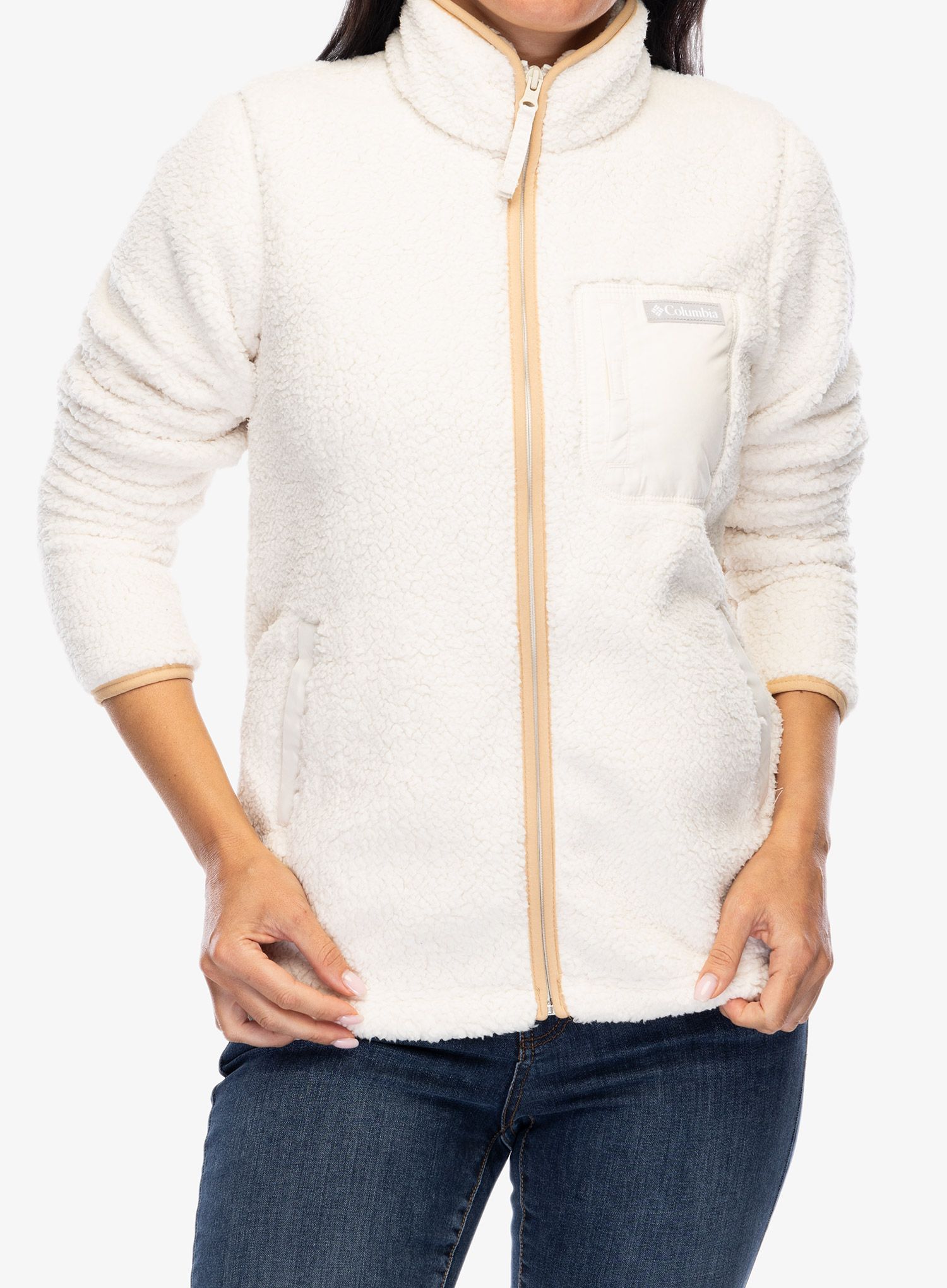 Flísová mikina dámska Columbia West Bend Full Zip II - chalk