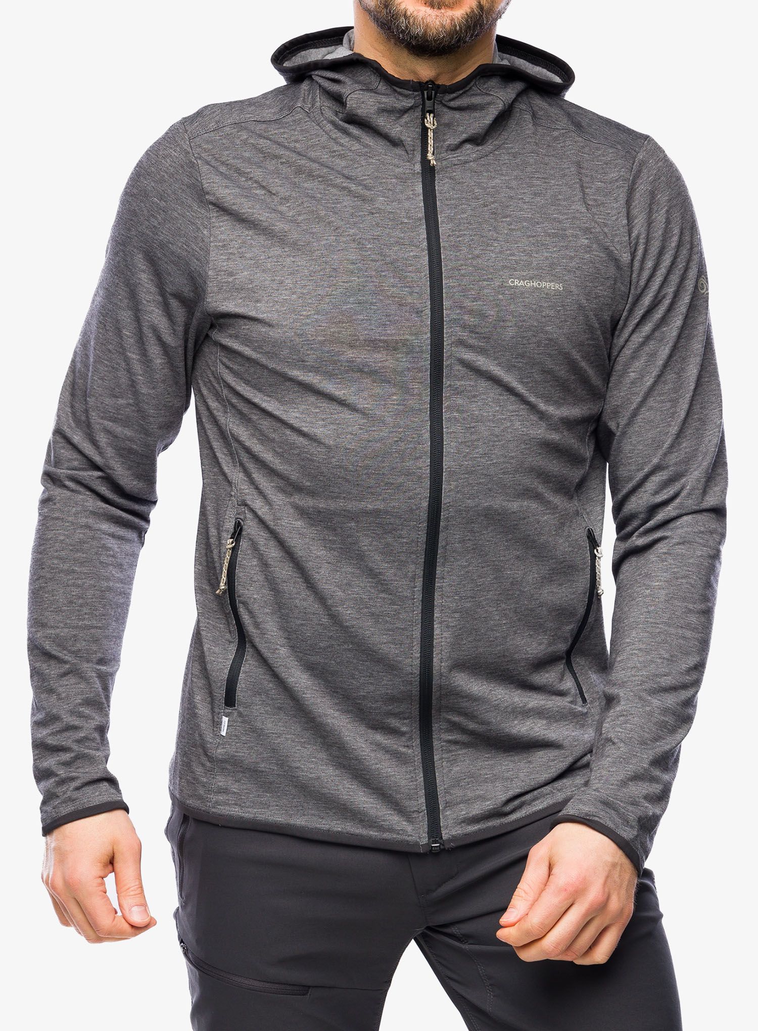 Mikina na zips Craghoppers NosiLife Deft Hood Jacket - black pepper marl