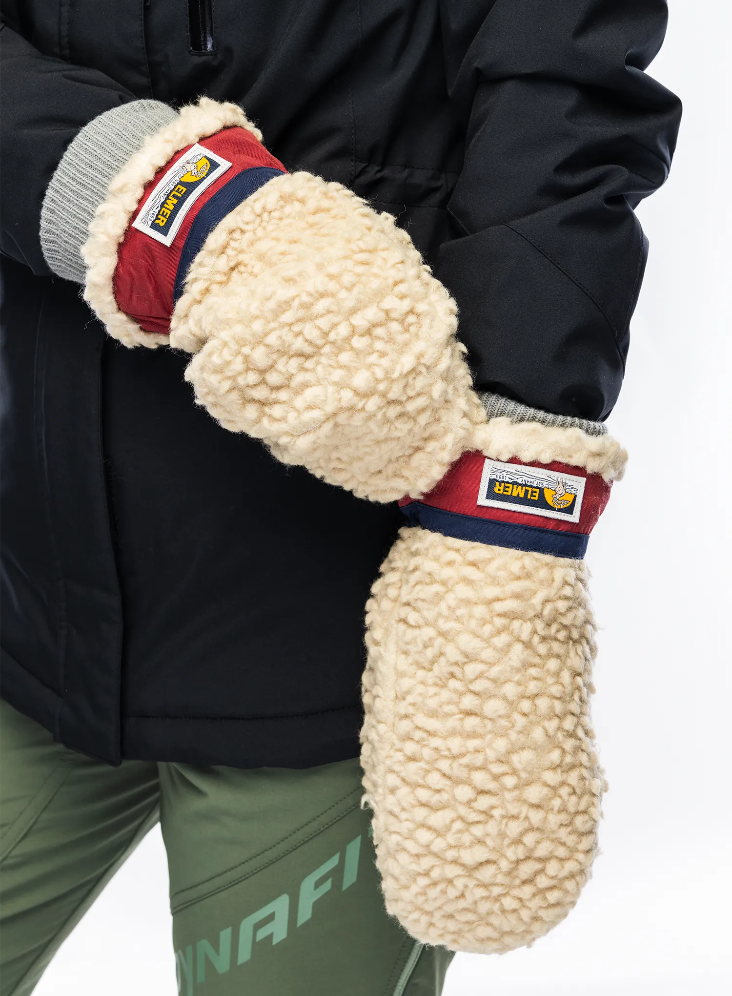 Vlnené rukavice Elmer EM354 Teddy Mitten - beige/wine