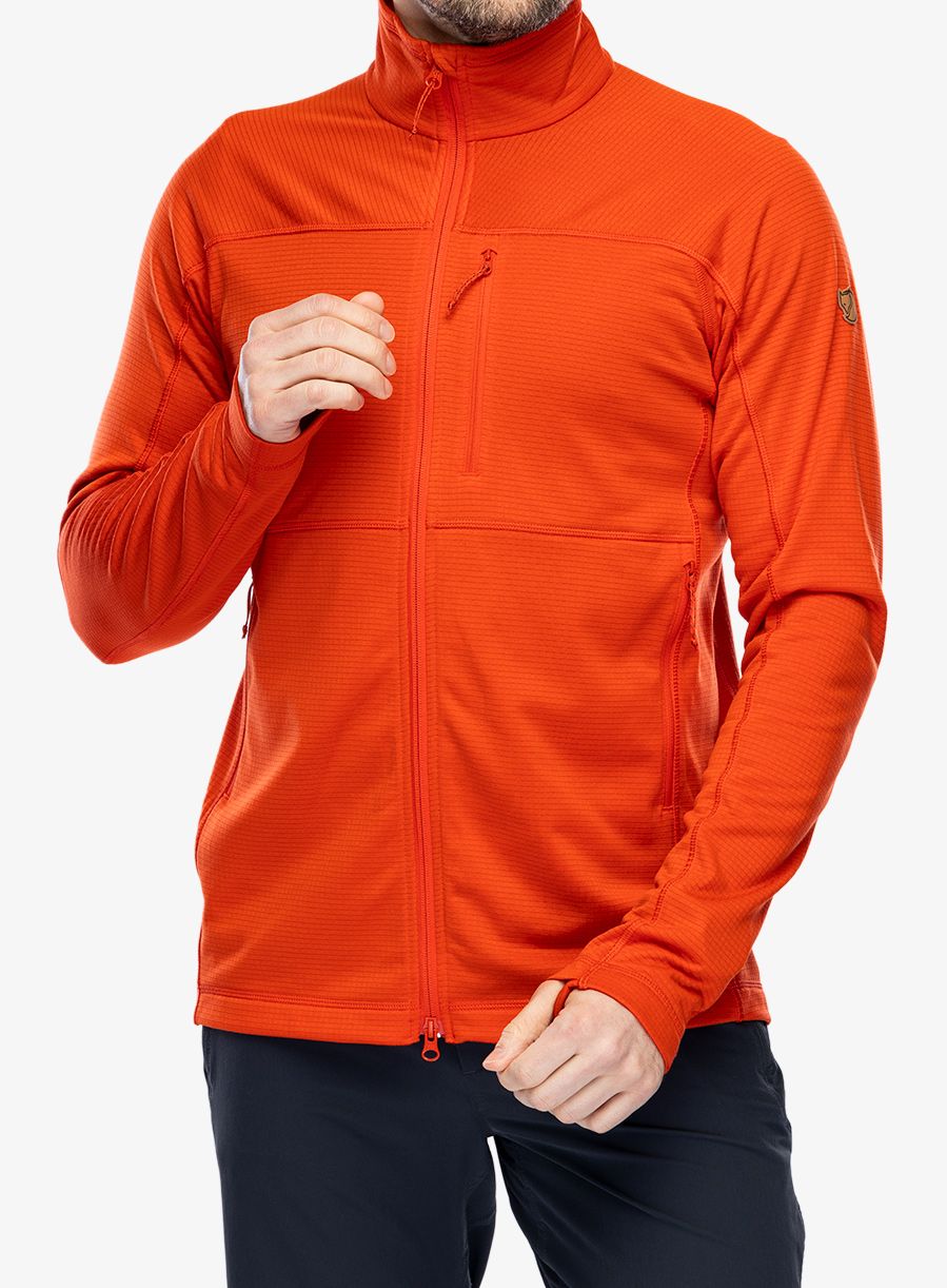 Mikina na zips Fjallraven Abisko Lite Fleece Jacket - flame orange