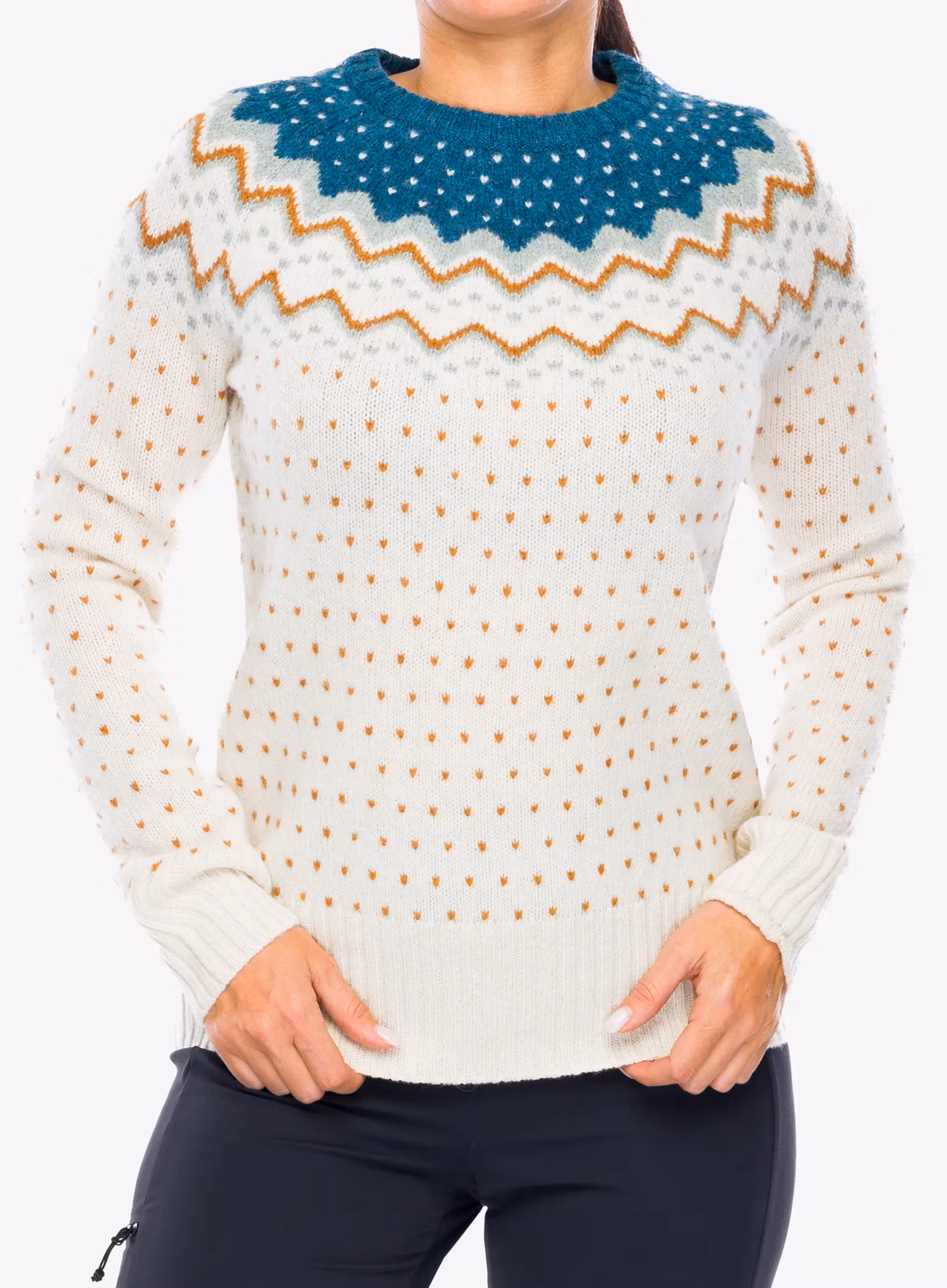 Dámsky sveter Fjallraven Ovik Knit Sweater - glacier green