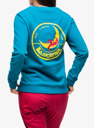 Lezecká mikina dámska La Sportiva Climbing on the Moon Sweatshirt - turchese/giallo