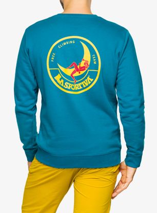 Lezecká mikina La Sportiva Climbing on the Moon Sweatshirt - turchese/giallo