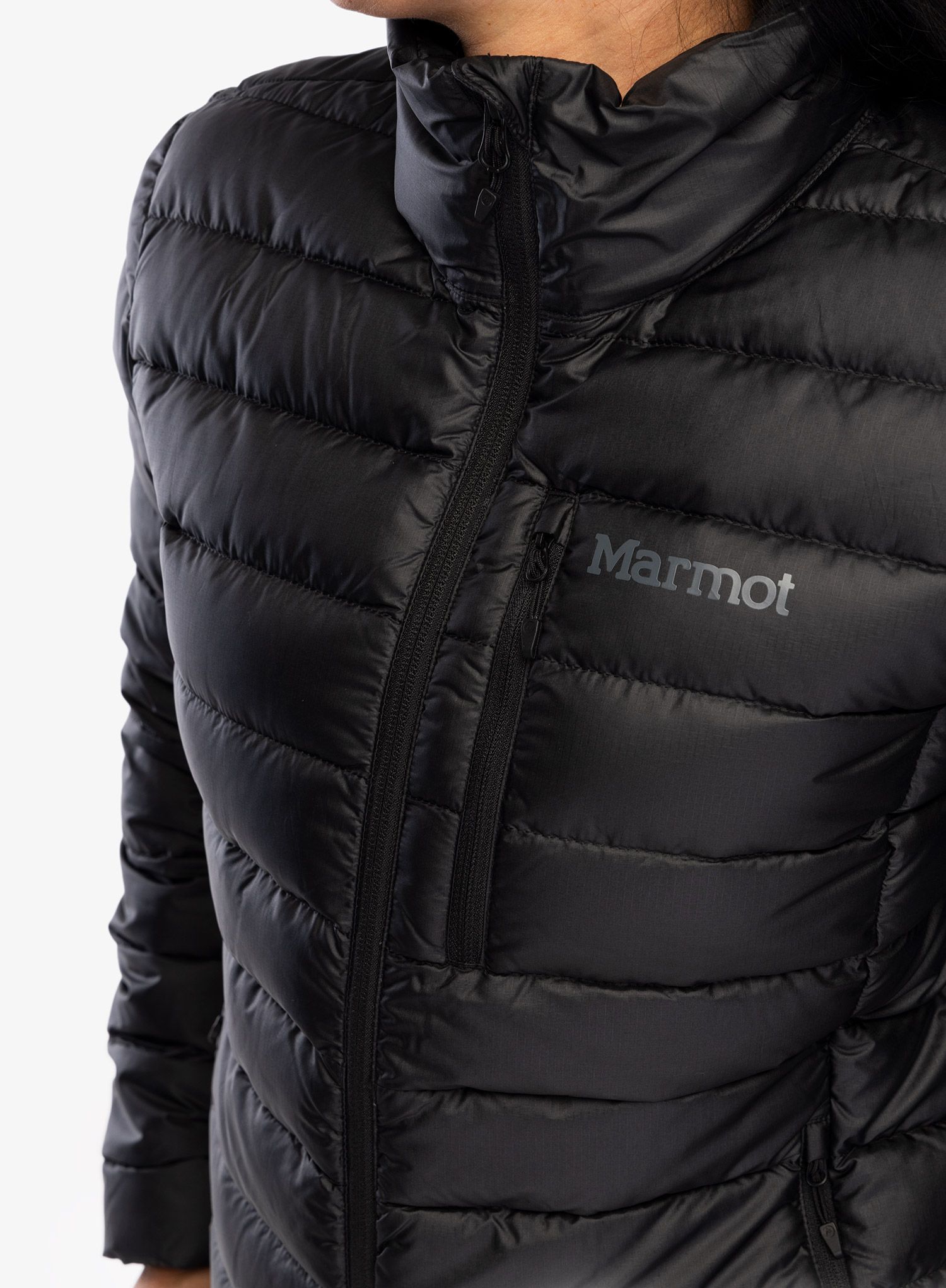 Bunda páperová dámska Marmot Highlander Jacket - black