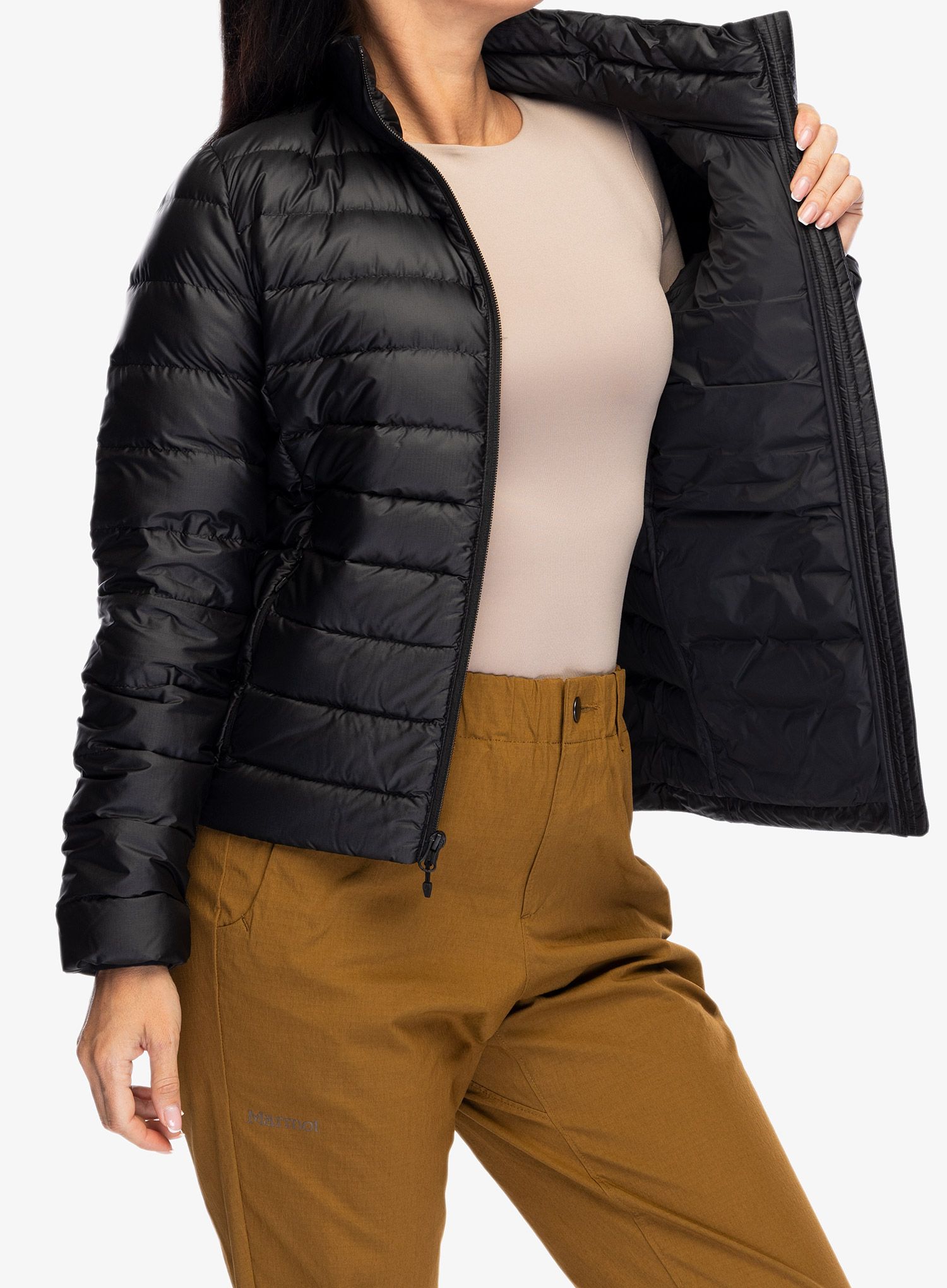 Bunda páperová dámska Marmot Highlander Jacket - black