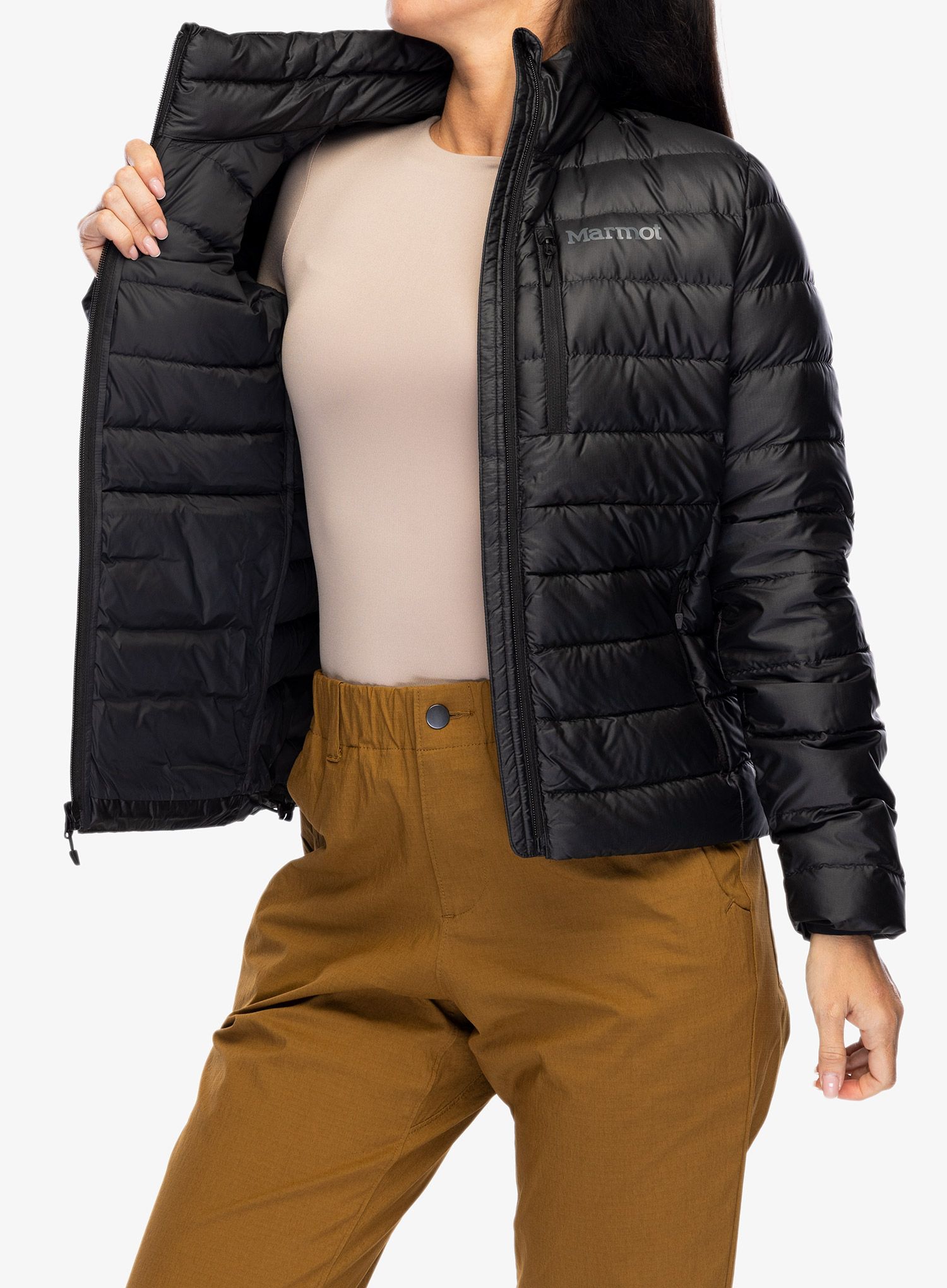 Bunda páperová dámska Marmot Highlander Jacket - black