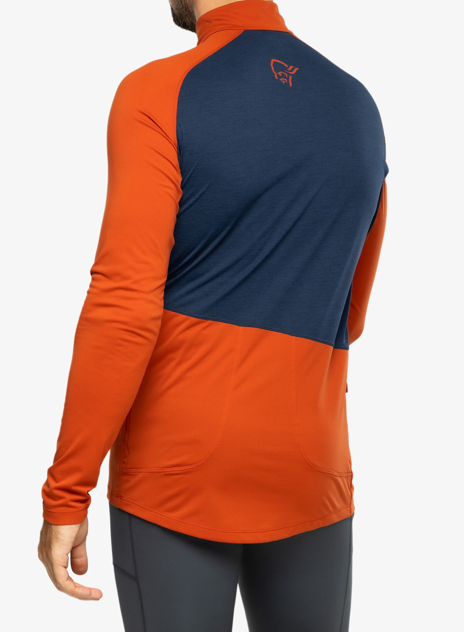 Cyklistická mikina Norrona Fjora Equaliser LS Zip Top - rooibos tea/indigo night