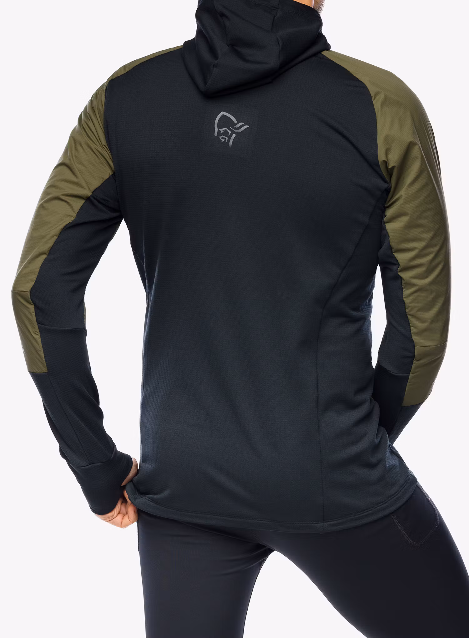 Bežecká bunda Norrona Senja Alpha90 Zip Hood - olive night
