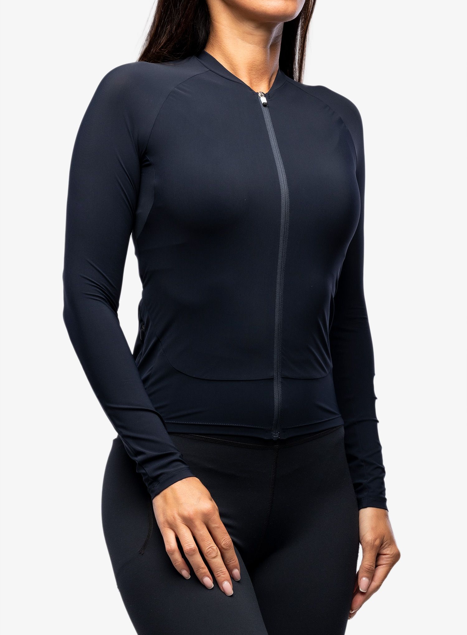 Dámsky cyklistický dres POC Essential Road Ws L/S Jersey - navy black