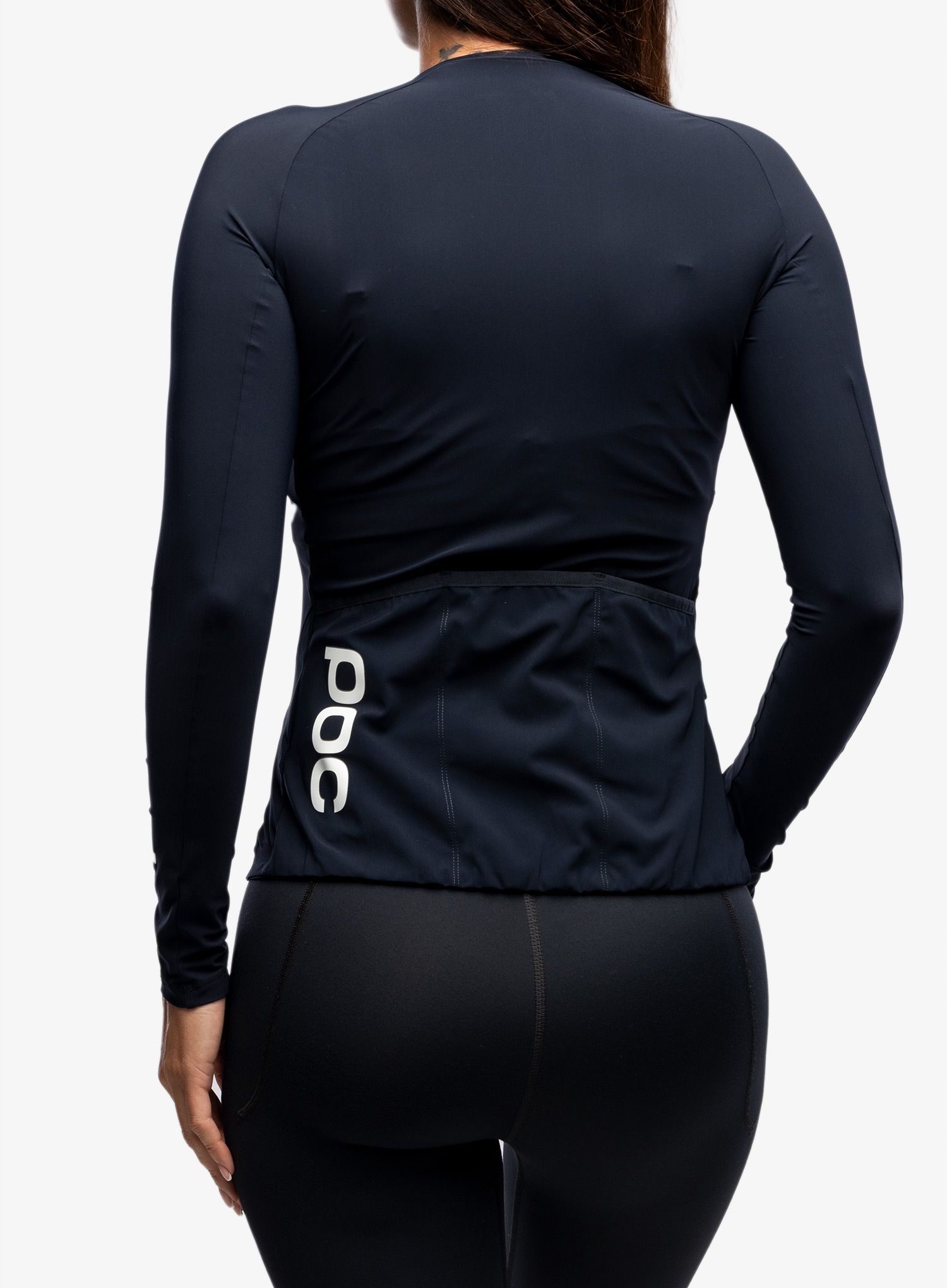 Dámsky cyklistický dres POC Essential Road Ws L/S Jersey - navy black