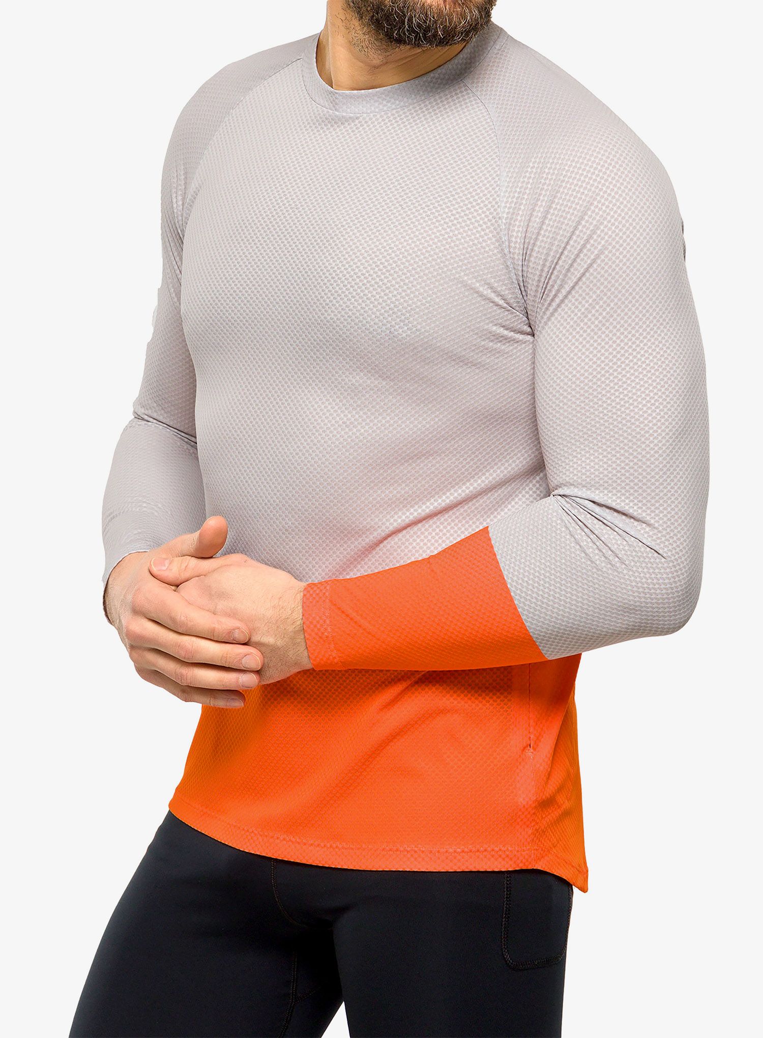 Cyklistická mikina POC MTB Pure L/S Jersey - granite grey/zink orange