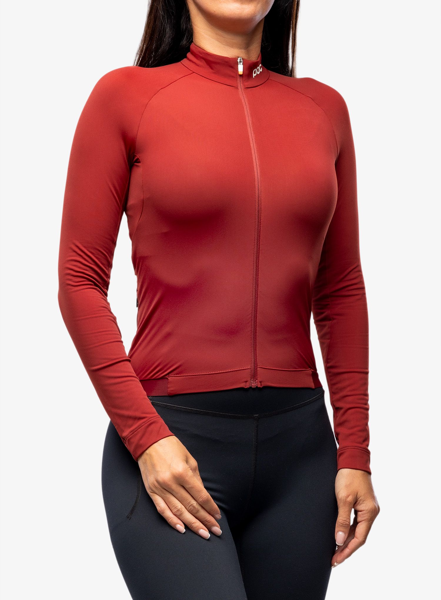 Dámska cyklistická mikina POC W Ambient Thermal Jersey - garnet red