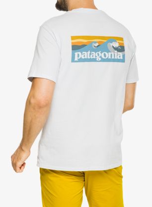 Tričko s potlačou Patagonia Boardshort Logo Pocket Responsibili-Tee - white